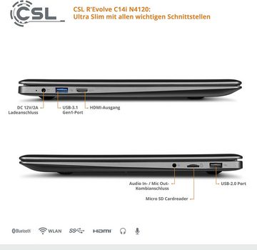 CSL Leistungsstarker Prozessor Notebook (Intel N4120, UHD 600 Grafik, 512 GB SSD, 4GBRAM,für uneingeschränkte Mobilität & Leistungsstarke Vielseitigkeit)