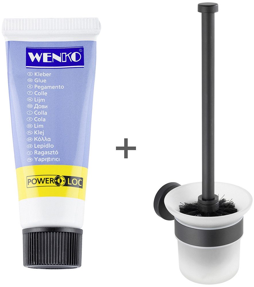 WENKO WC-Garnitur Modell Bosio, (2-tlg), inkl. Kleber, zur Wandbefestigung günstig online kaufen