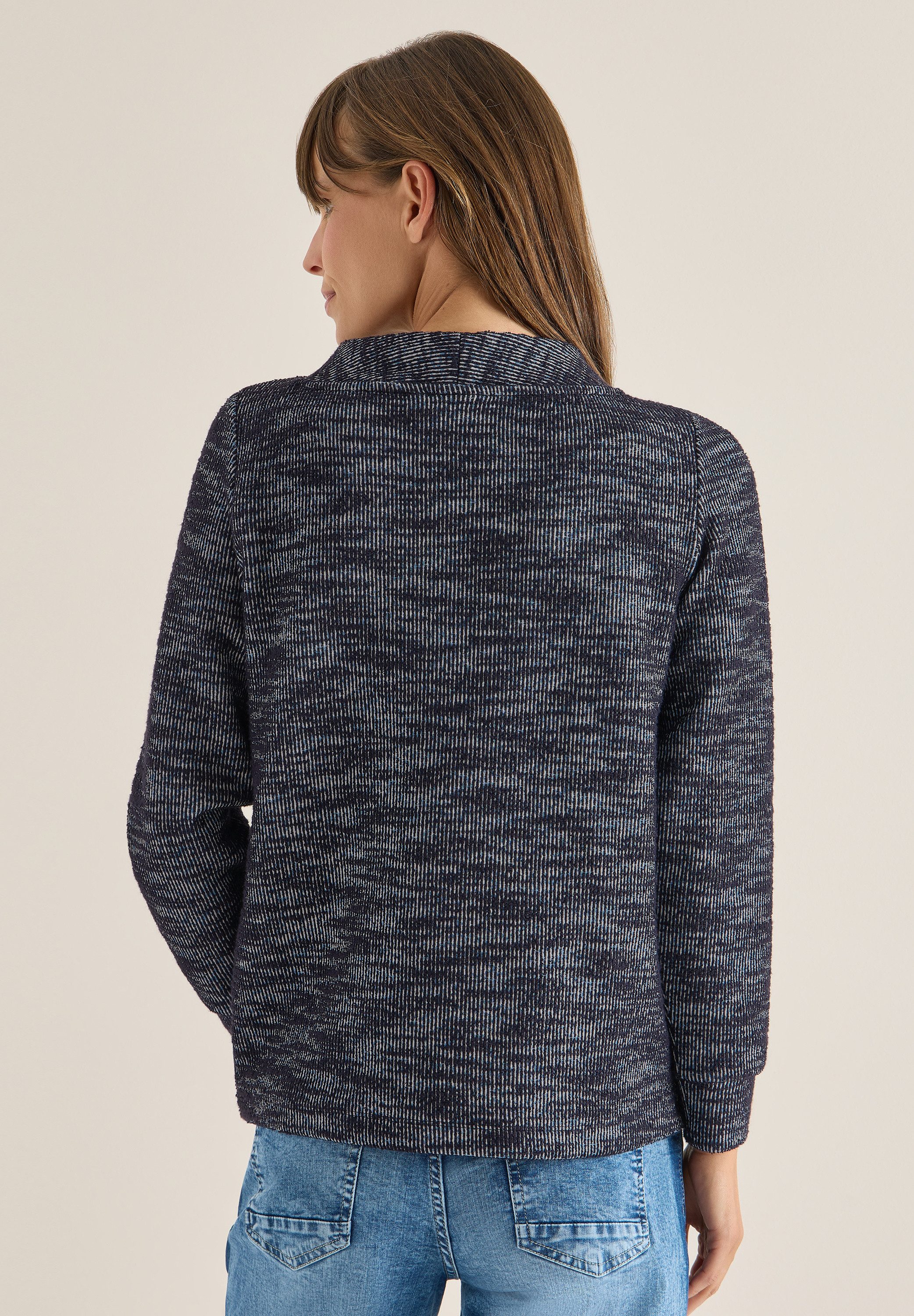 CECIL Langarmshirt mit Tunnelzugband am Kragen günstig online kaufen