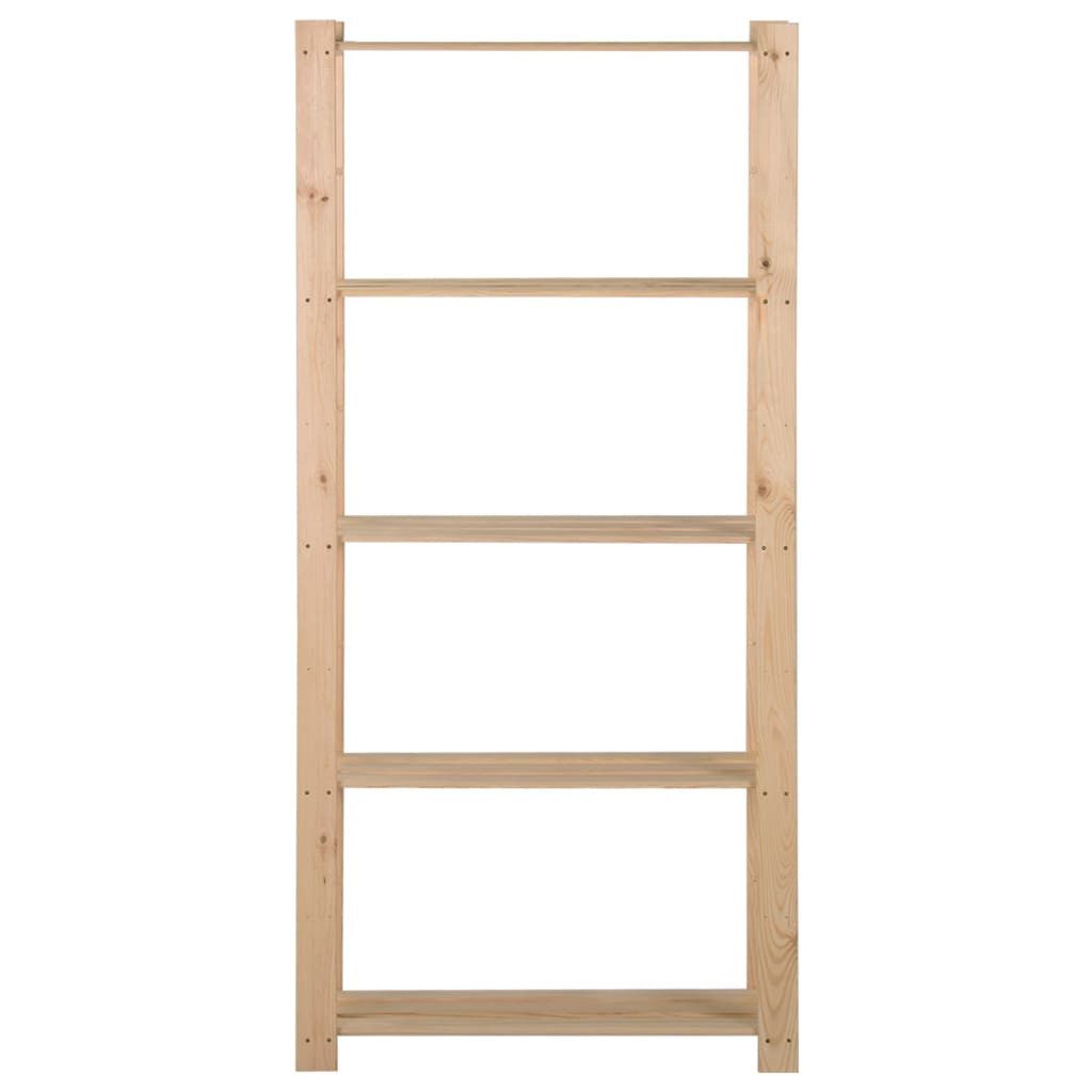 vidaXL Mehrzweckregal 80 x 285 x 170 cm Lagerregal mit 5 Böden 80x28,5x170 cm Massivholz Kie