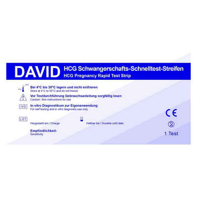 David Schwangerschafts-Teststreifen 5 x David Schwangerschaftstest Streifen 10miu/ml