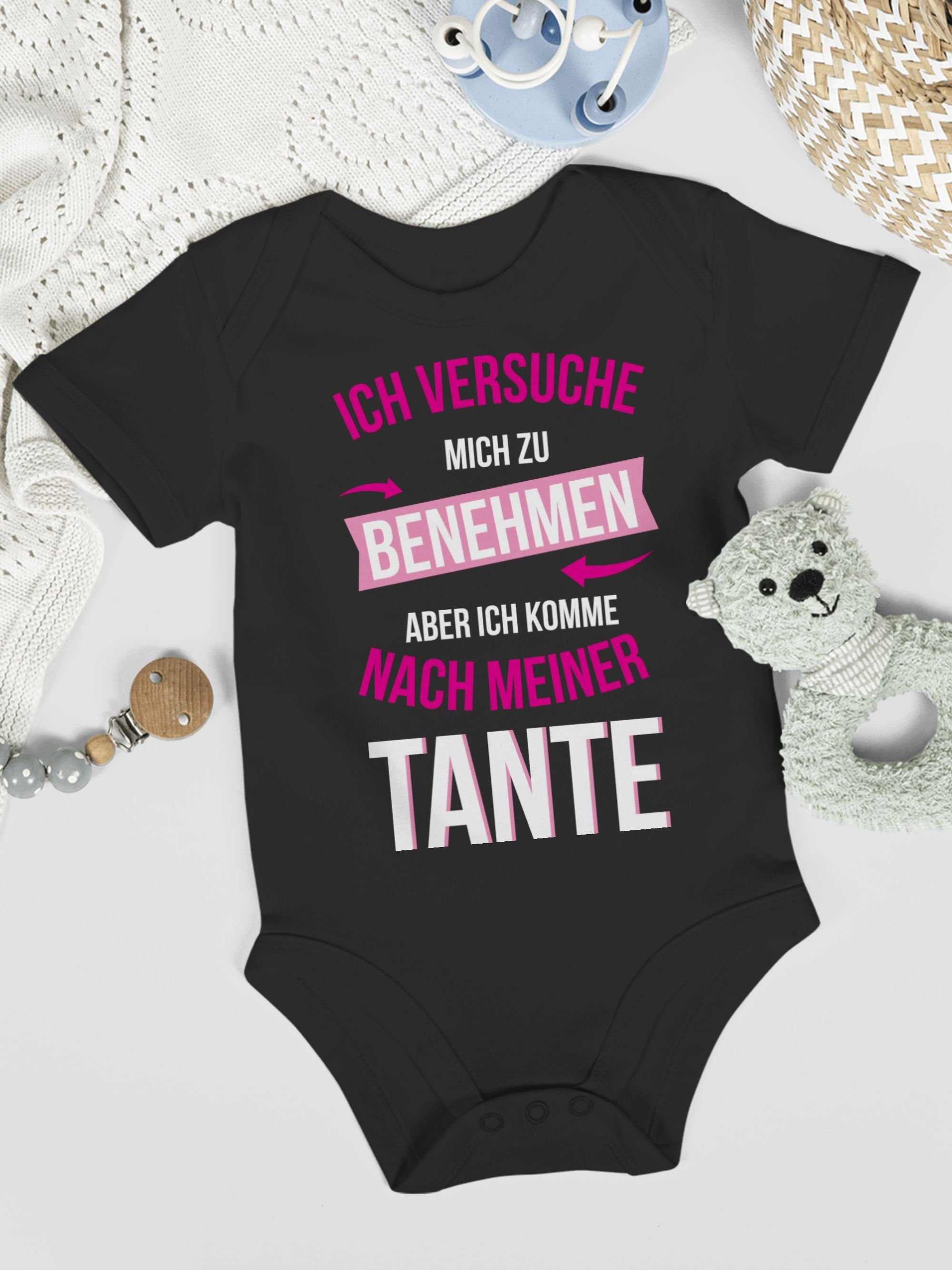 Shirtracer Shirtbody Ich versuche mich zu benehmen aber ich komme nach meiner Tante Sprüche Baby
