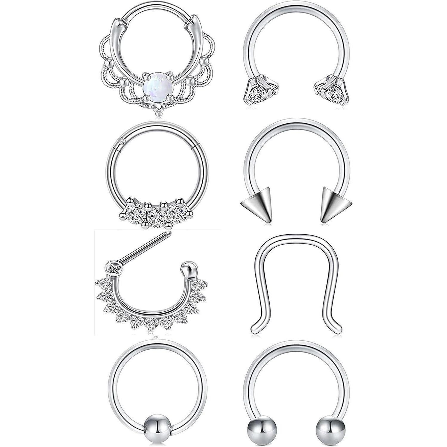 LAURITAMI Nasenpiercing-Set Septum Clicker Hufeisen Ring günstig online kaufen