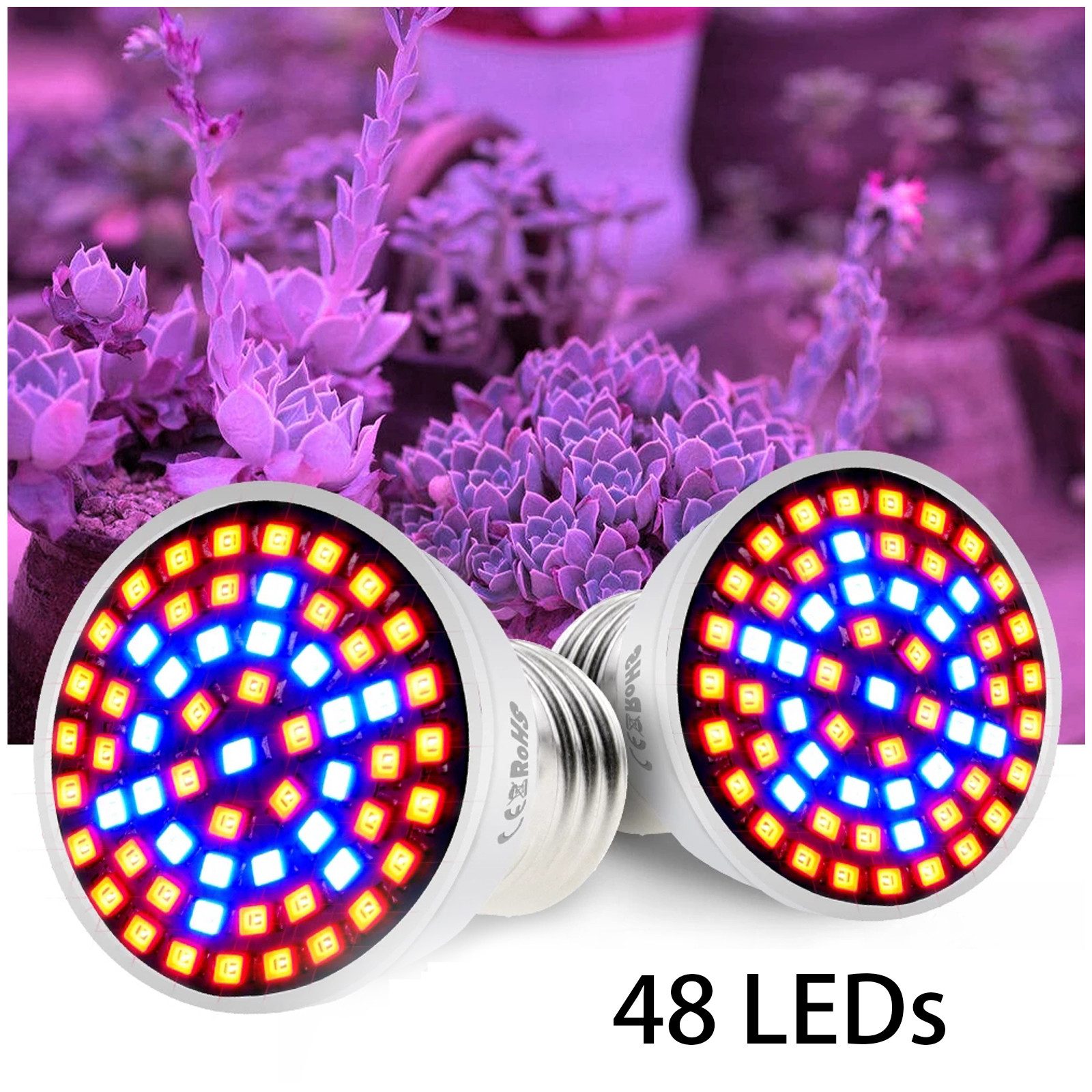 MUPOO Pflanzenlampe LED Pflanzenwachstum-Glühbirne, Grow light, Rot, Blau, günstig online kaufen