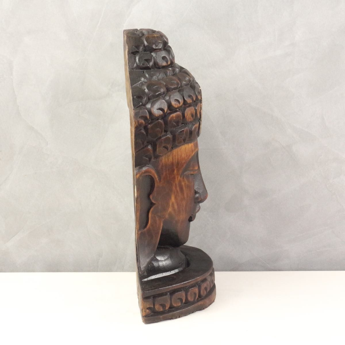 Oriental Galerie Dekofigur Buddha Kopf in Braun 30 cm (1 St), Skulptur, Figur, Holzbüste, Asiatische Dekoration