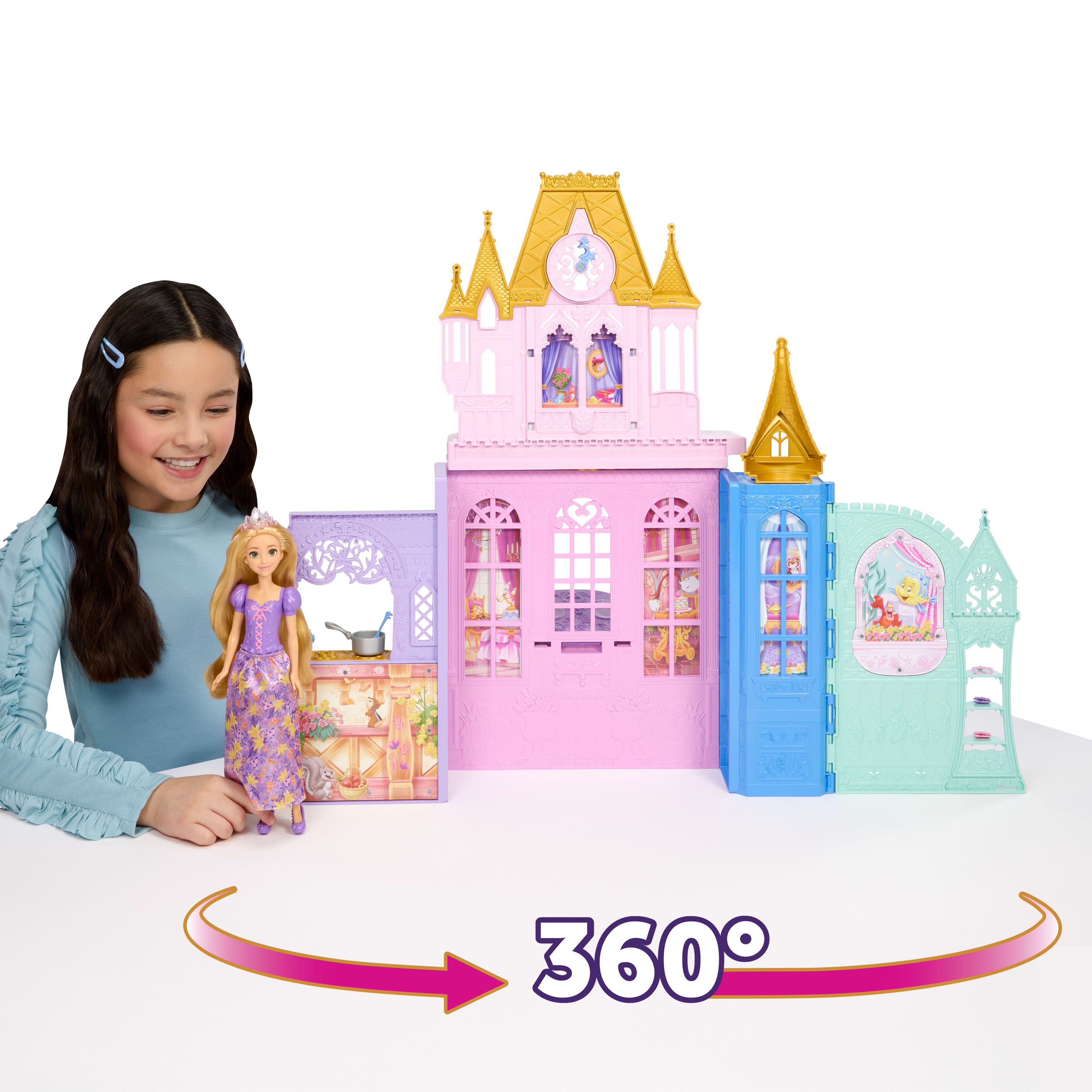Mattel® Spielwelt Disney Prinzessin Faltbares Schloss-Spielset mit Rapunzel-Puppe