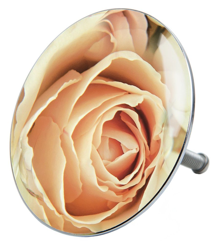 Sanilo Badewannenstöpsel Rosa Rose, Ø 7.2 cm, hochwertig, universell, mit Motiv, 100% wasserdicht