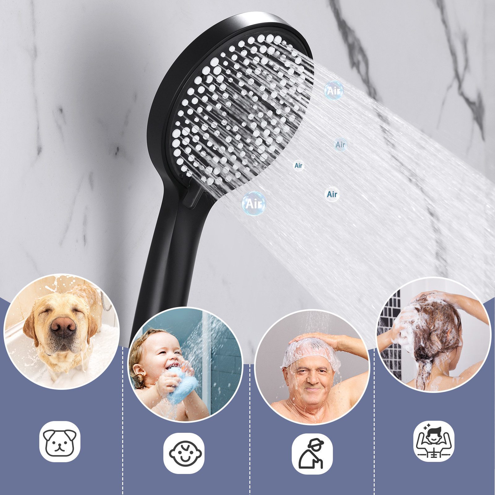 Nettlife Brausegarnitur Badewannenarmatur mit Handbrausemit 3 günstig online kaufen