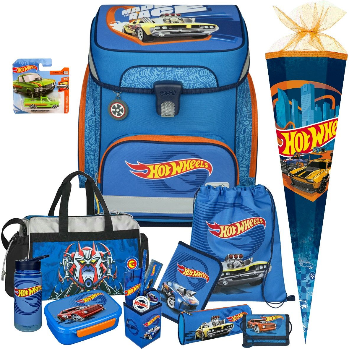 Schulranzen Jungen 1.Klasse Hot Wheels Auto