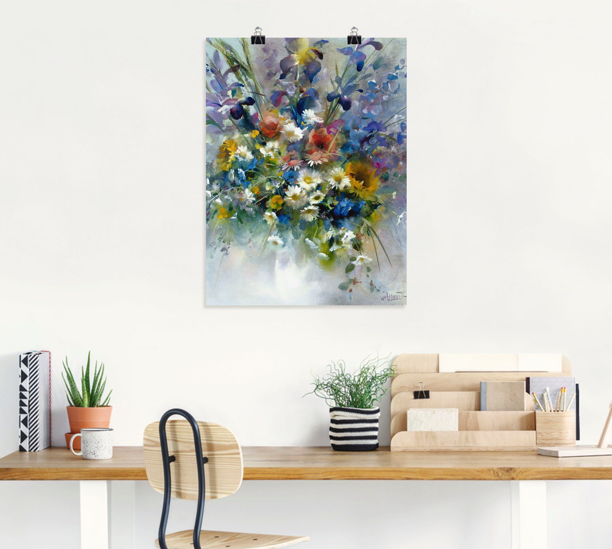 versch. Blumen Leinwandbild, (1 in Poster St), als Blumen Wandaufkleber Impression, oder Artland Größen Wandbild