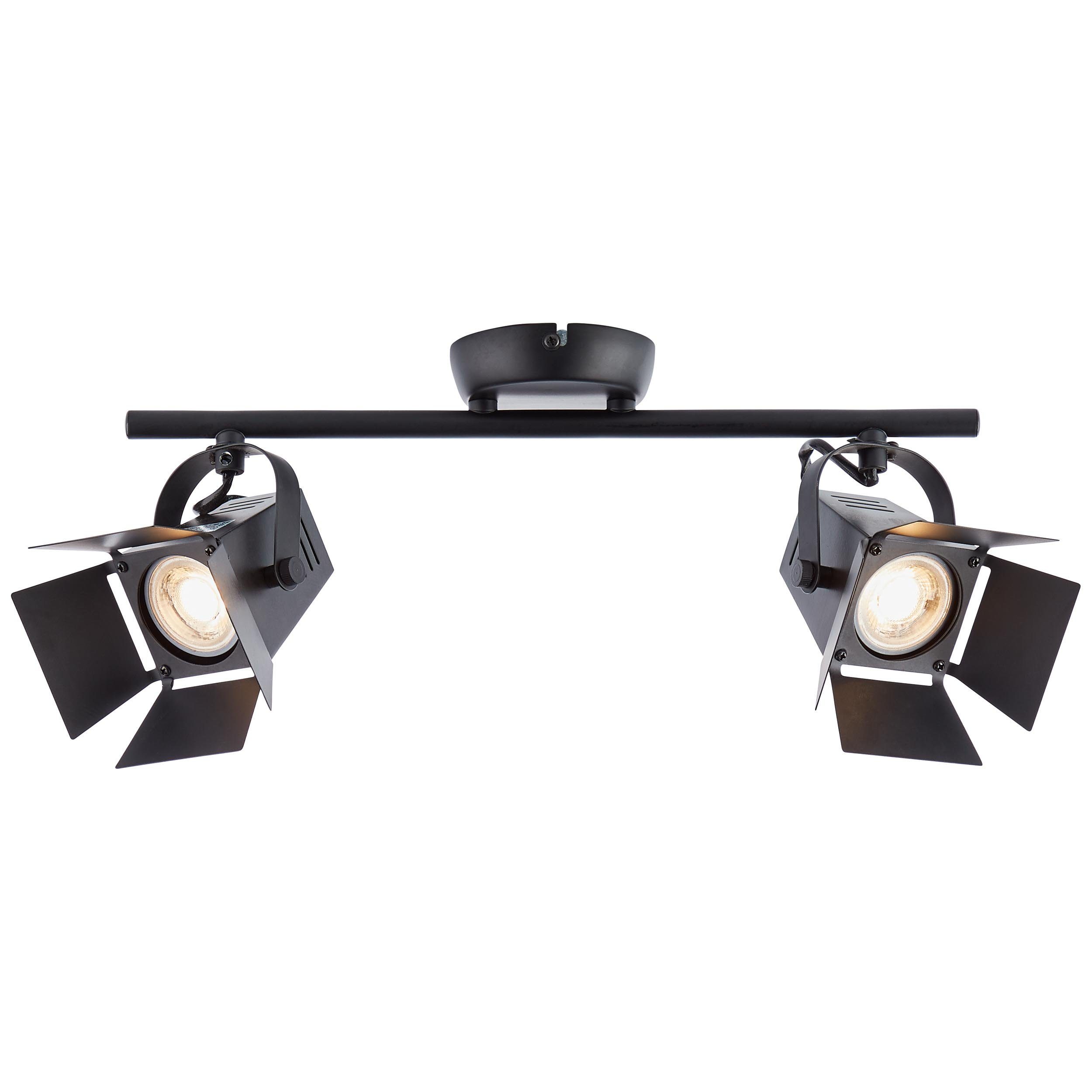 Brilliant Deckenstrahler Movie, LED wechselbar, Warmweiß, LED Spotrohr 2flg schwarz matt