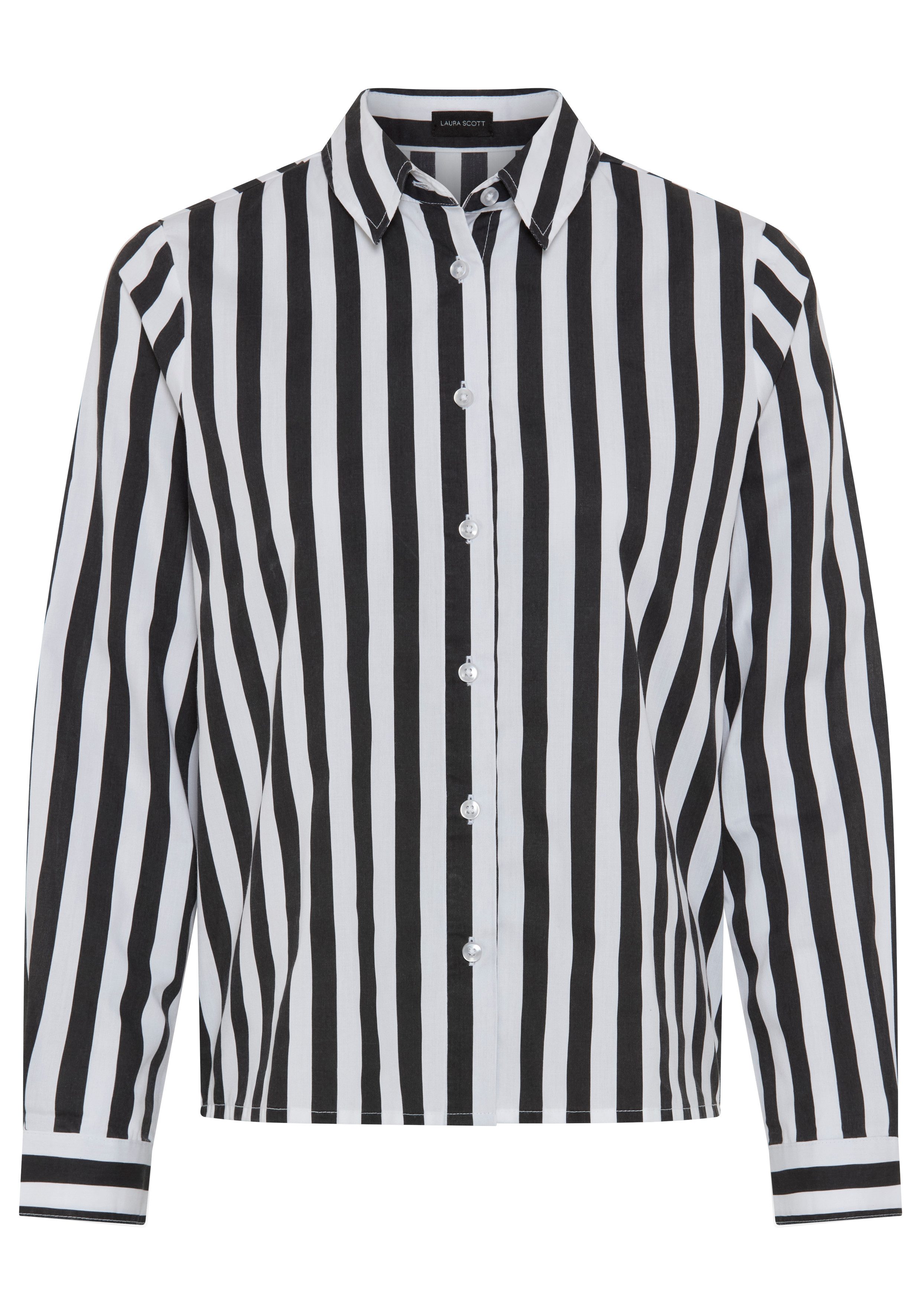 Laura Scott Klassische Bluse figurumspielende Passform, mit 1-Knopf-Manschette, gestreifte Optik – Bild 5 von 5