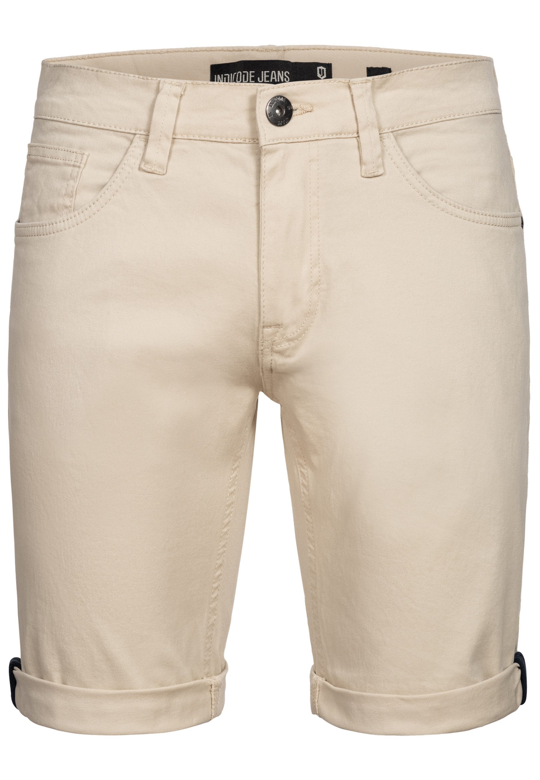 Indicode Jeansshorts Villeurbanne aus elastischer Bauwoll-Qualität günstig online kaufen
