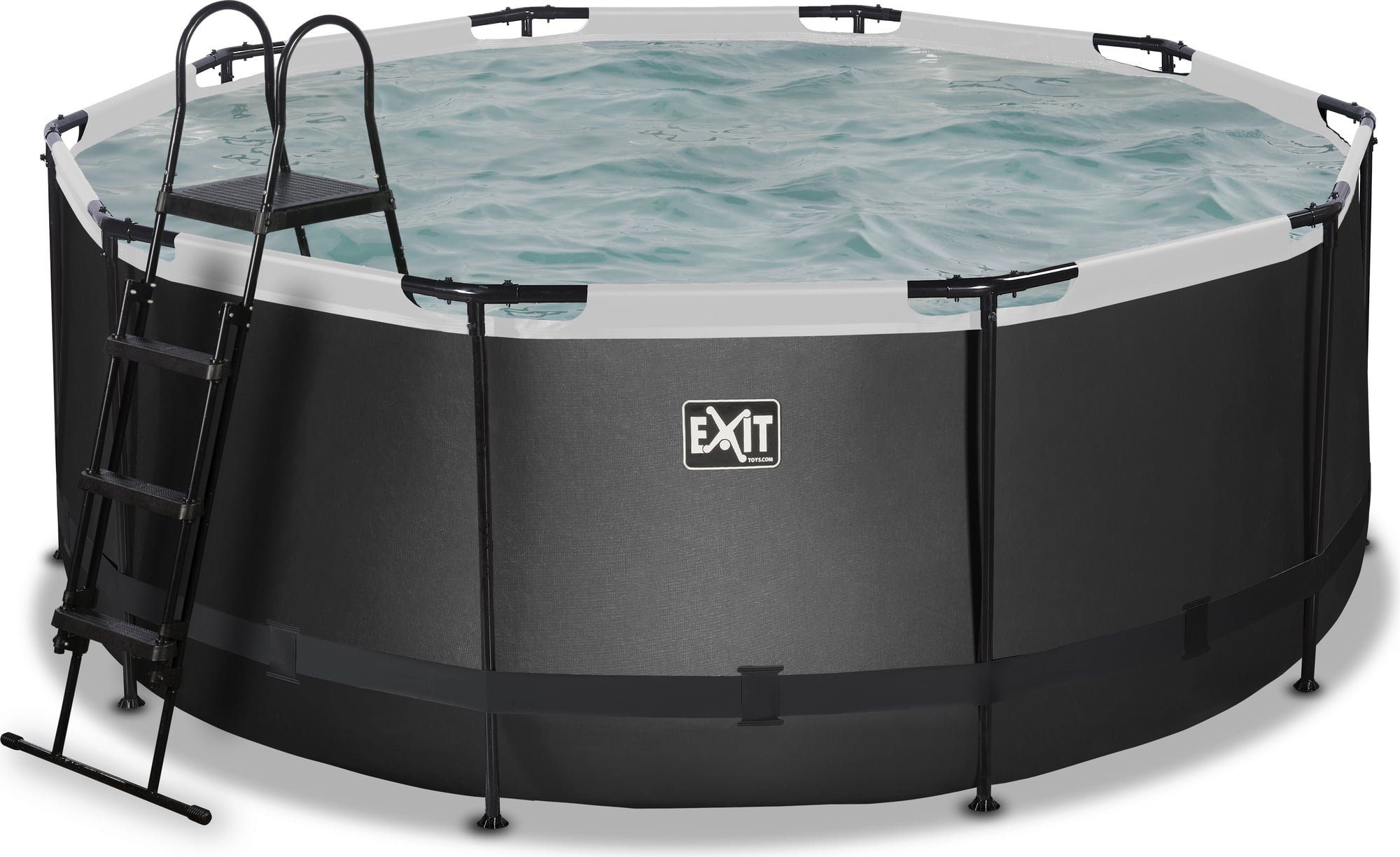 Pool Frame Pool Ø 360 x 122 cm - Black Leather Style