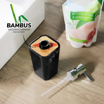 bremermann Seifenspender Seifenspender CALVI aus Bambus und Kunststoff, schwarz