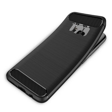 CoolGadget Handyhülle Carbon Handy Hülle für Samsung Galaxy S8 Plus 6,2 Zoll, robuste Telefonhülle Case Schutzhülle für Samsung S8+ Hülle