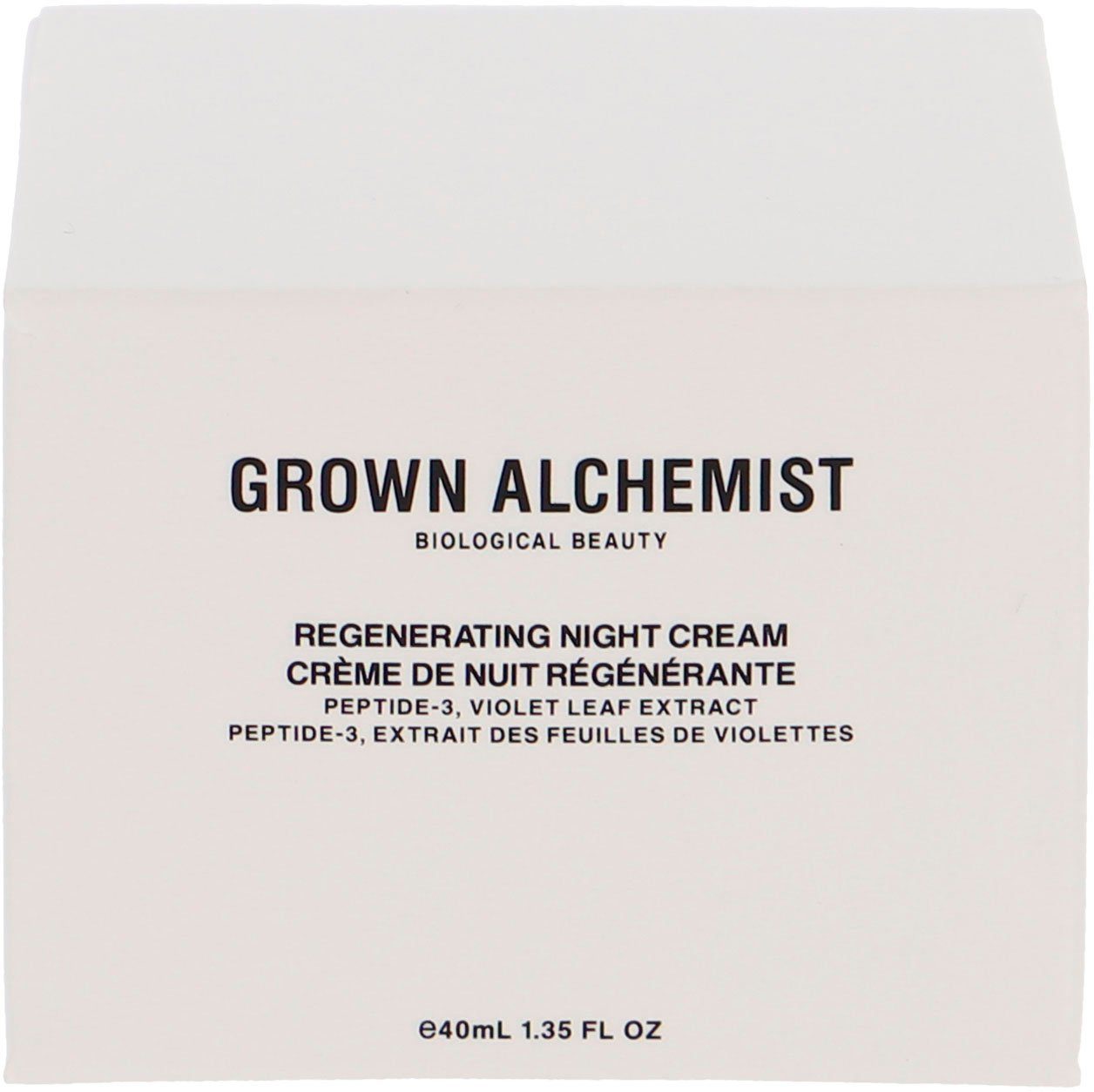 Leaf Nachtcreme GROWN Cream, Neuro-Peptide, Regenerating ALCHEMIST Violet Extract Night