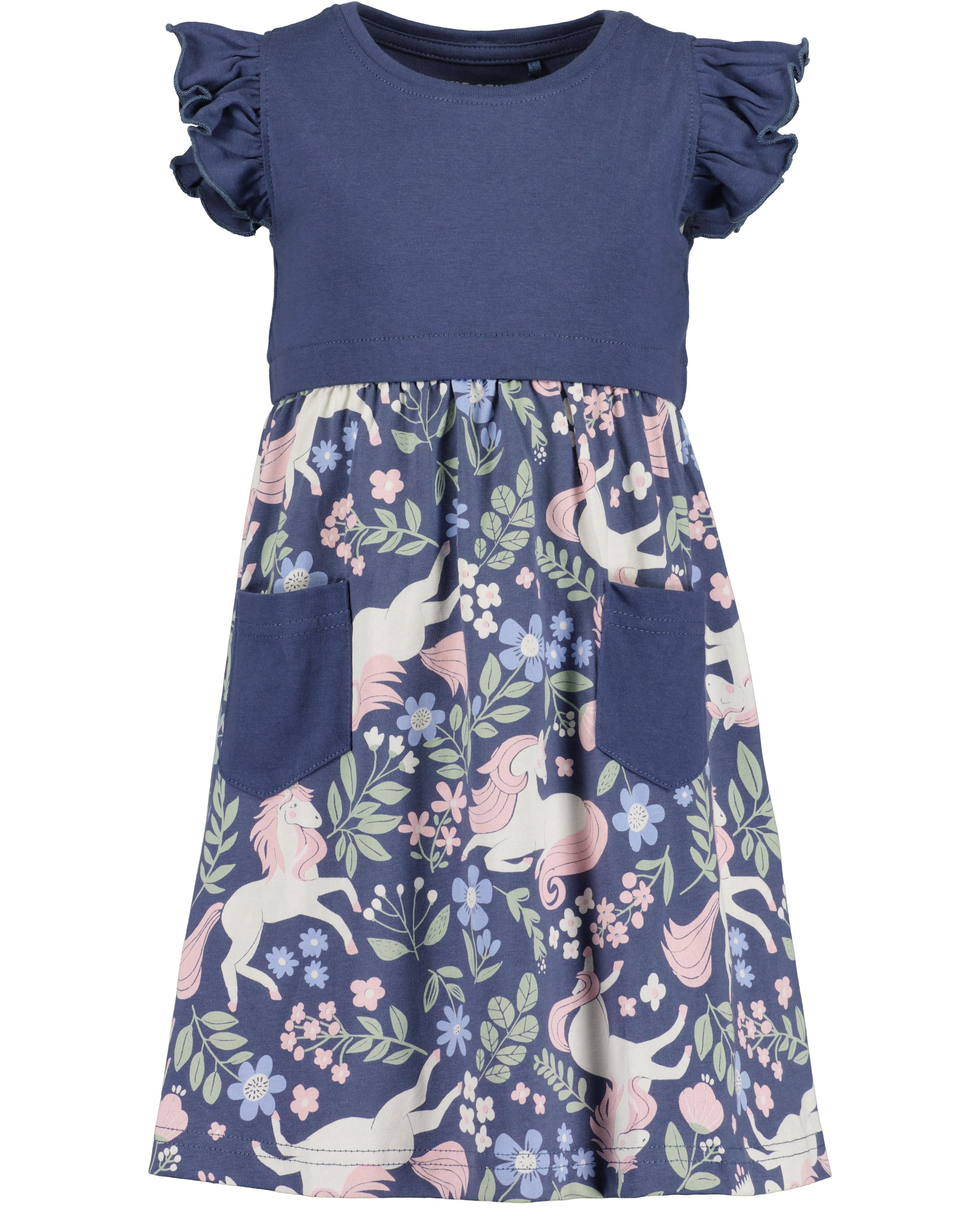 Blue Seven Jerseykleid (Packung, 2-tlg) 1x uni und 1x mit Alloverprint und aufgesetzten Taschen