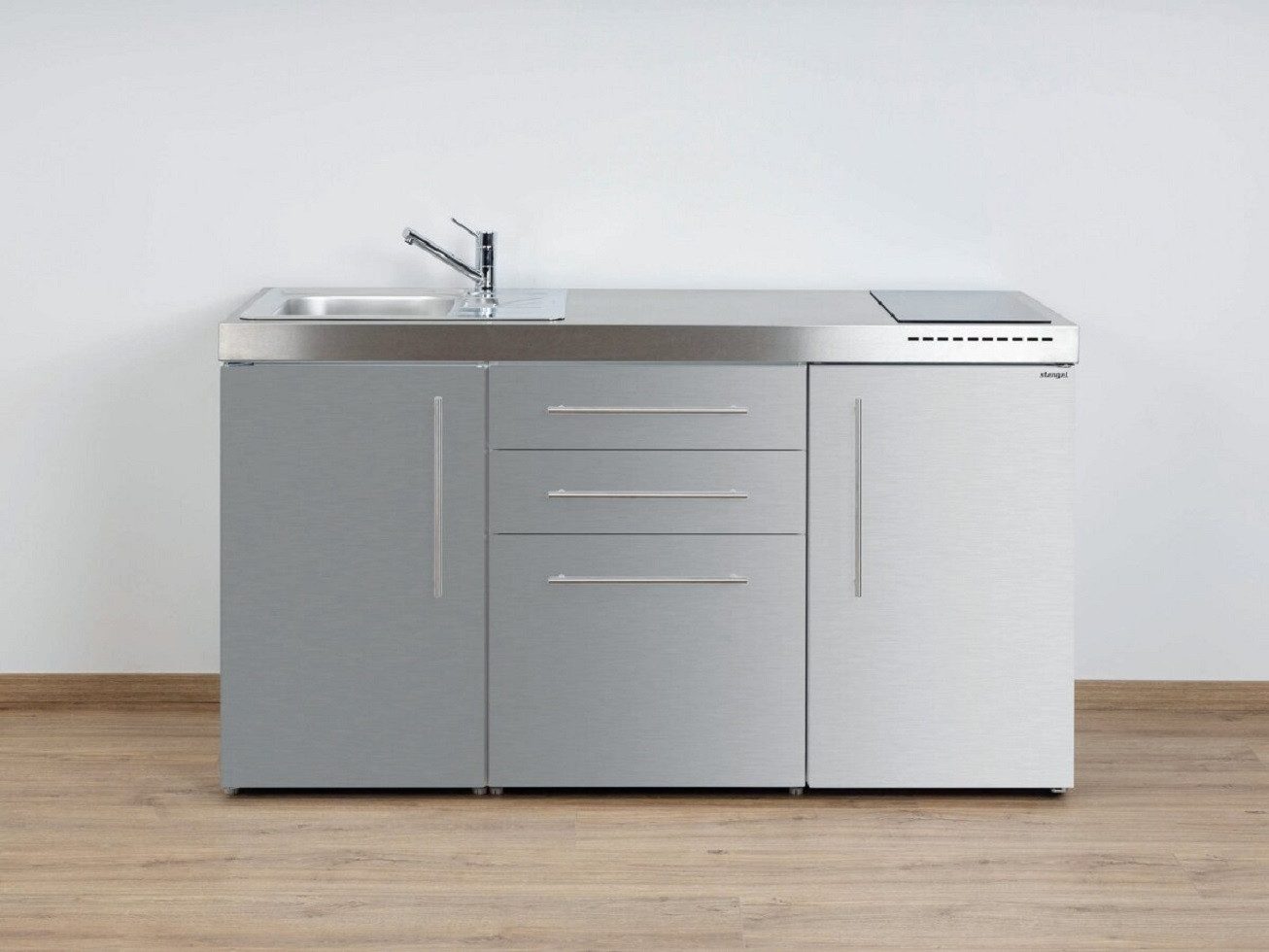 Stengel Küchenzeile MP 160 Edelstahl, Miniküche Premiumline, Edelstahl, 160 cm