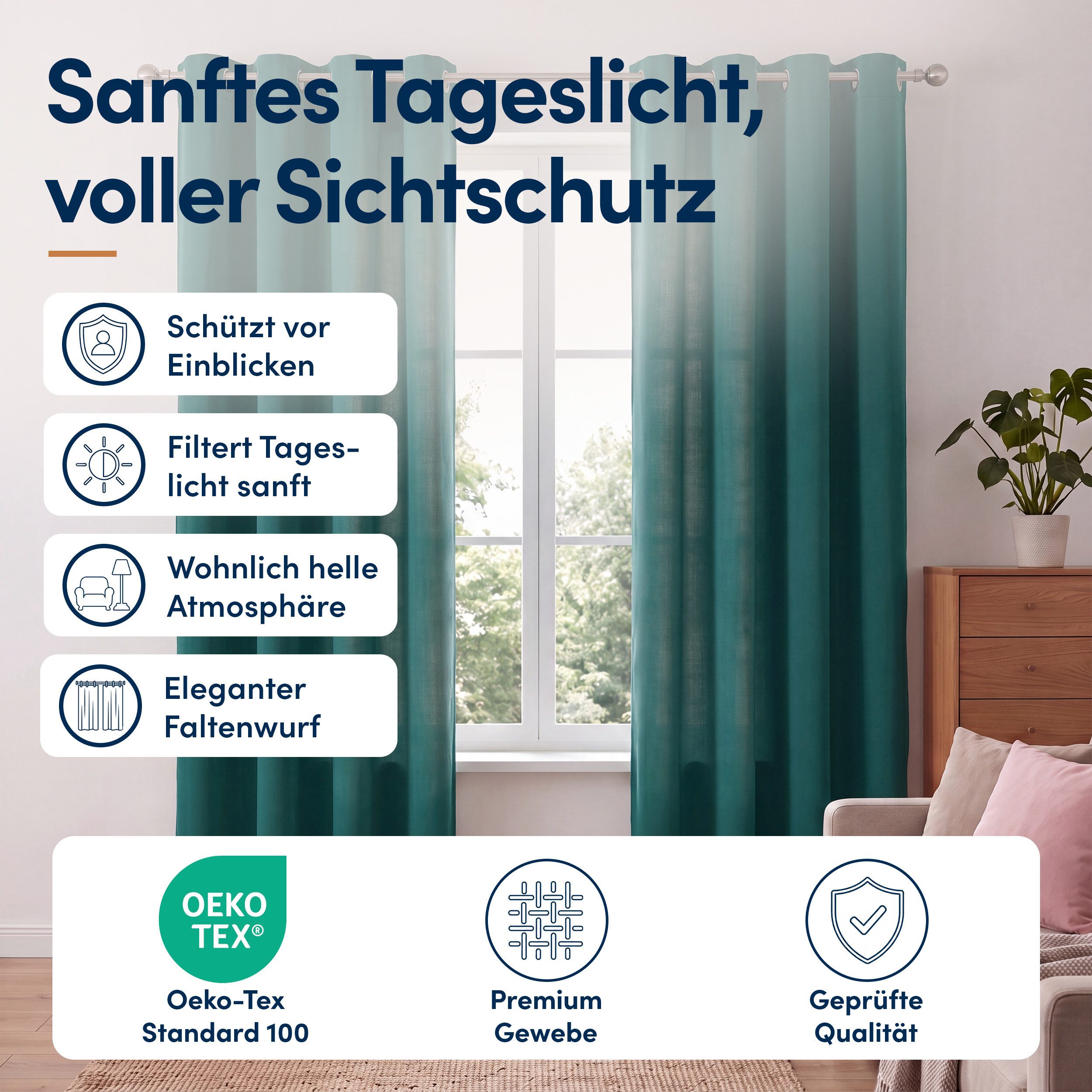 Stoffschmiede Gardine, Blickdicht, Raumverdunkler, Ösen