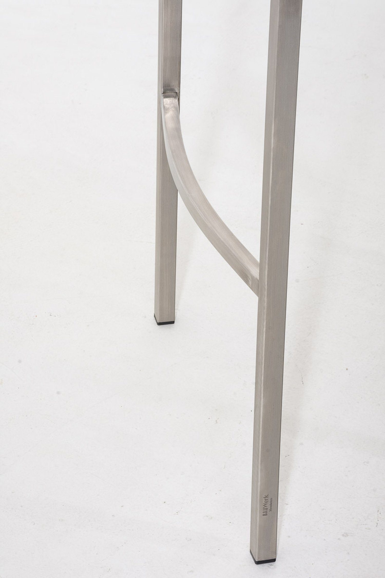 - Edelstahl Barhocker Damaso Weiß Hocker Rückenlehne Sitzfläche: Theke & für Gestell (mit und - Kunstleder 4-Fuß TPFLiving Fußstütze Küche),