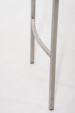 TPFLiving Barhocker Damaso (mit Rückenlehne und Fußstütze - Hocker für Theke & Küche), 4-Fuß Gestell Edelstahl - Sitzfläche: Stoff Blau