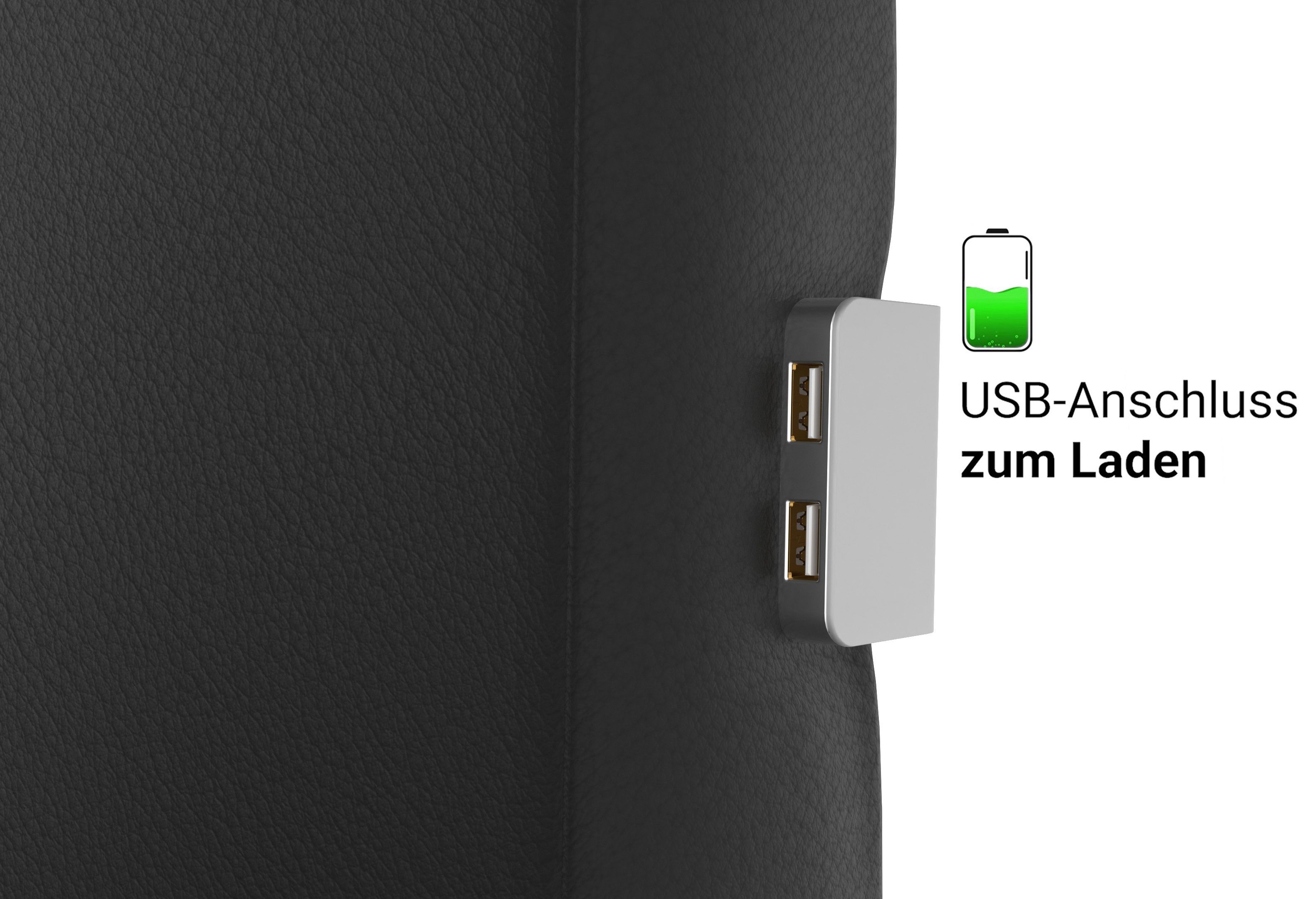 USB-Anschluss und Bettkasten, inkl. 2x Monza, Topper LED-Beleuchtung, Boxspringbett wonello