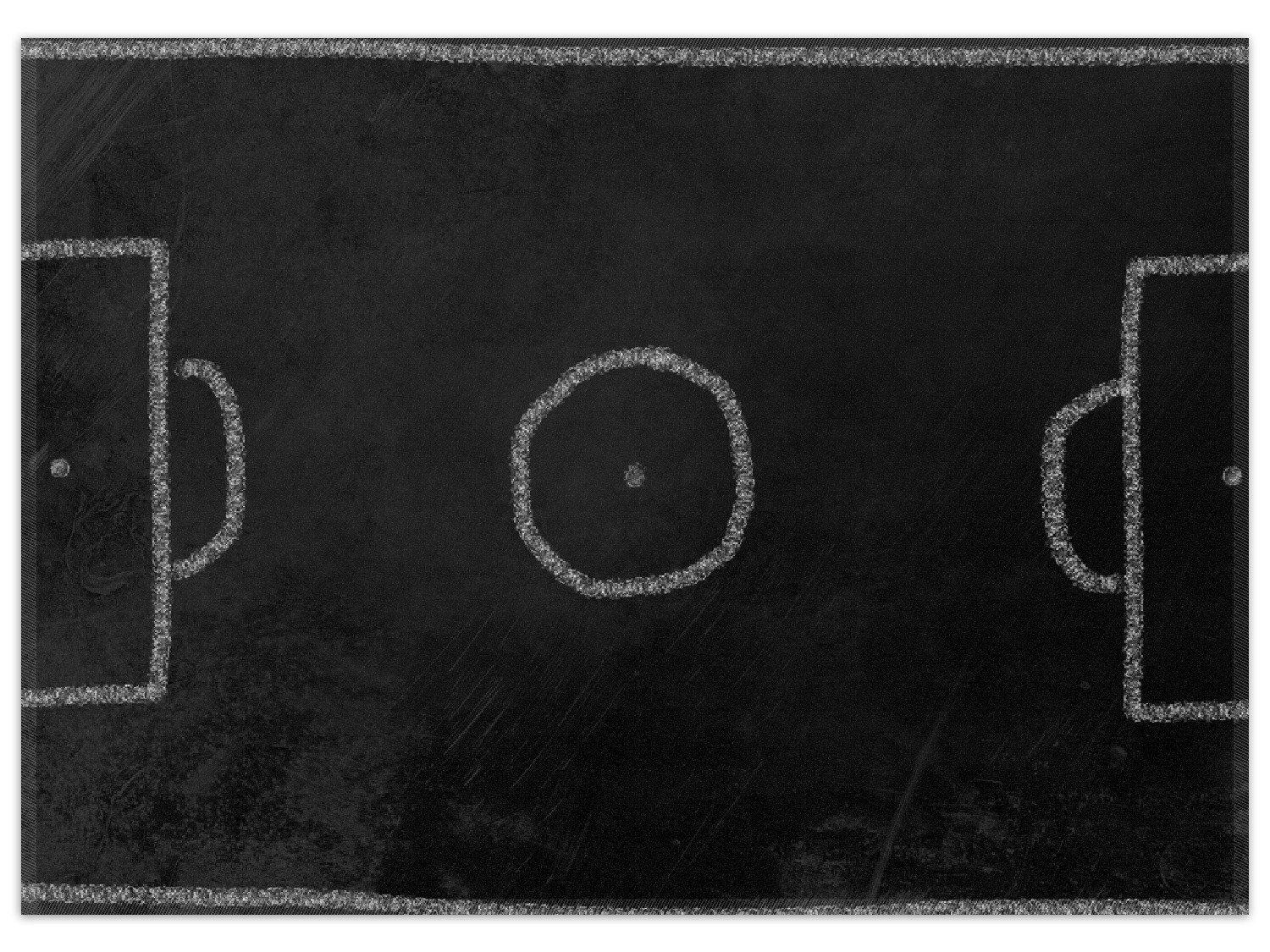 Wallario Teppich Fußballfeld aus Kreide, rechteckig, rutschfest