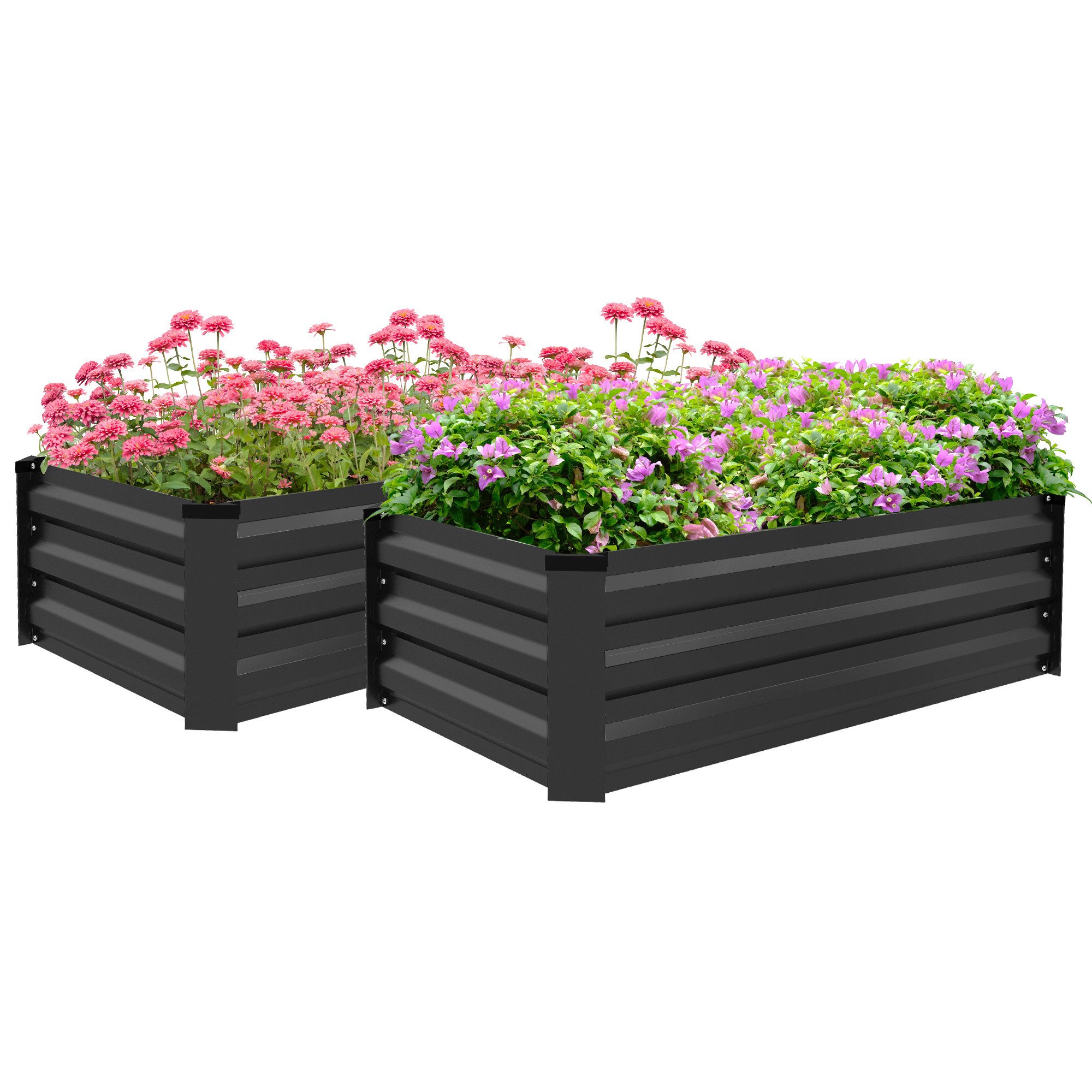 Outsunny Hochbeet 2er-Set Pflanzkasten, Blumenkasten (Pflanzkübel, günstig online kaufen