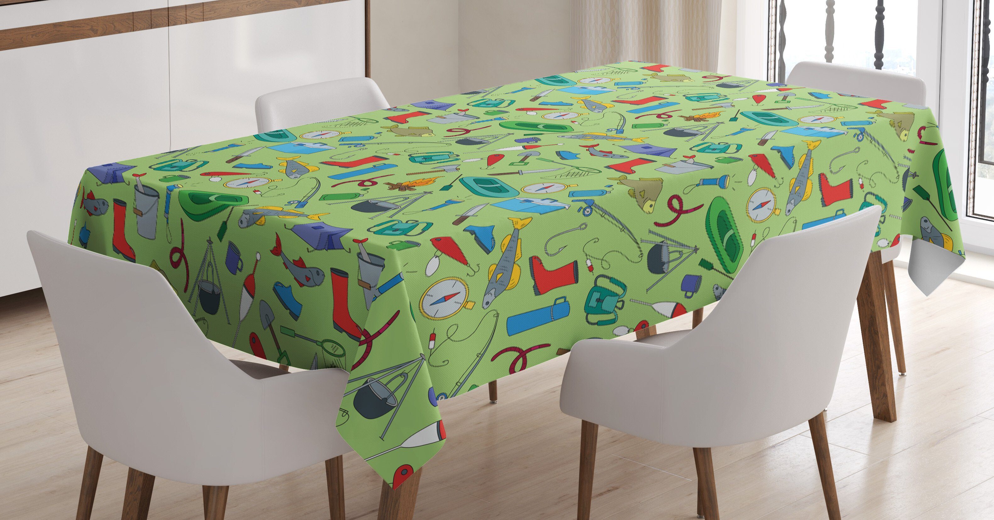 Abakuhaus Tischdecke Farbfest Angeln Waschbar Außen und geeignet Angeln den Für Farben, Klare Camping Bereich Theme