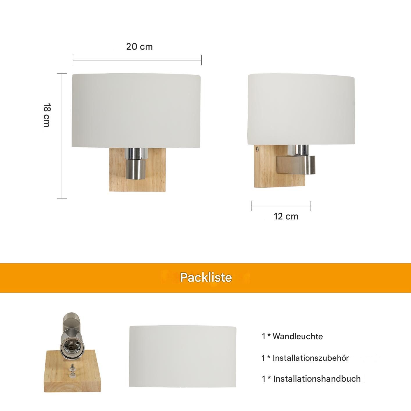 Goeco Wandleuchte minimalistische Holz-Wandleuchte, Naturholzbasis, ovale G günstig online kaufen