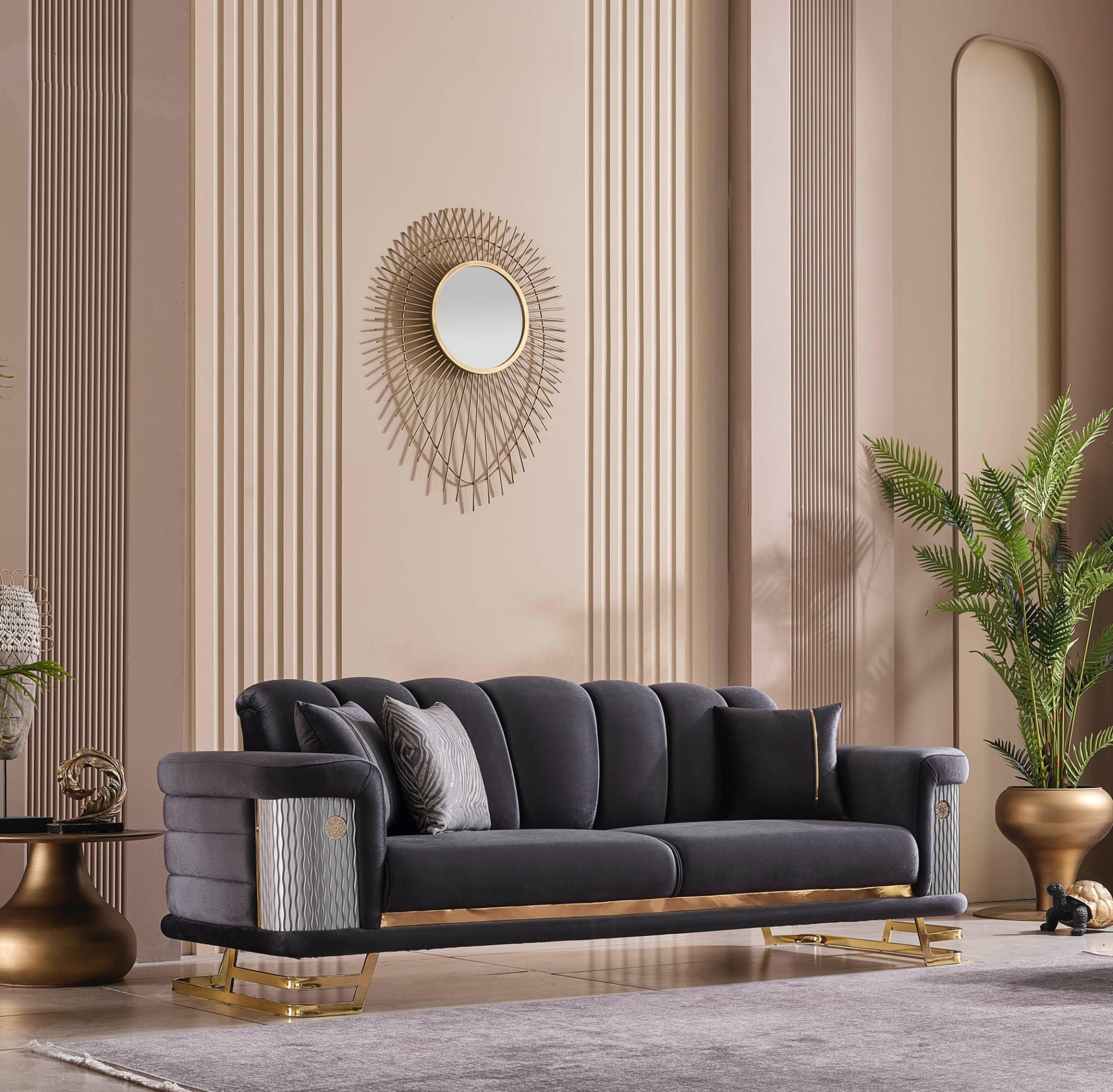 Villa Möbel Sofa Zeon, 3-Sitzer 1 Teile, mit Relax-/Bettfunktion durch umkl günstig online kaufen