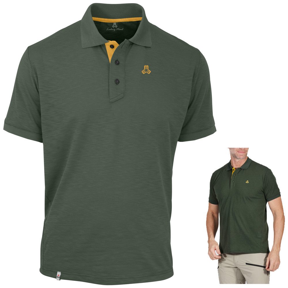 Maul T-Shirt Maul Sport - Ares II - Herren funktionelles Poloshirt, grün