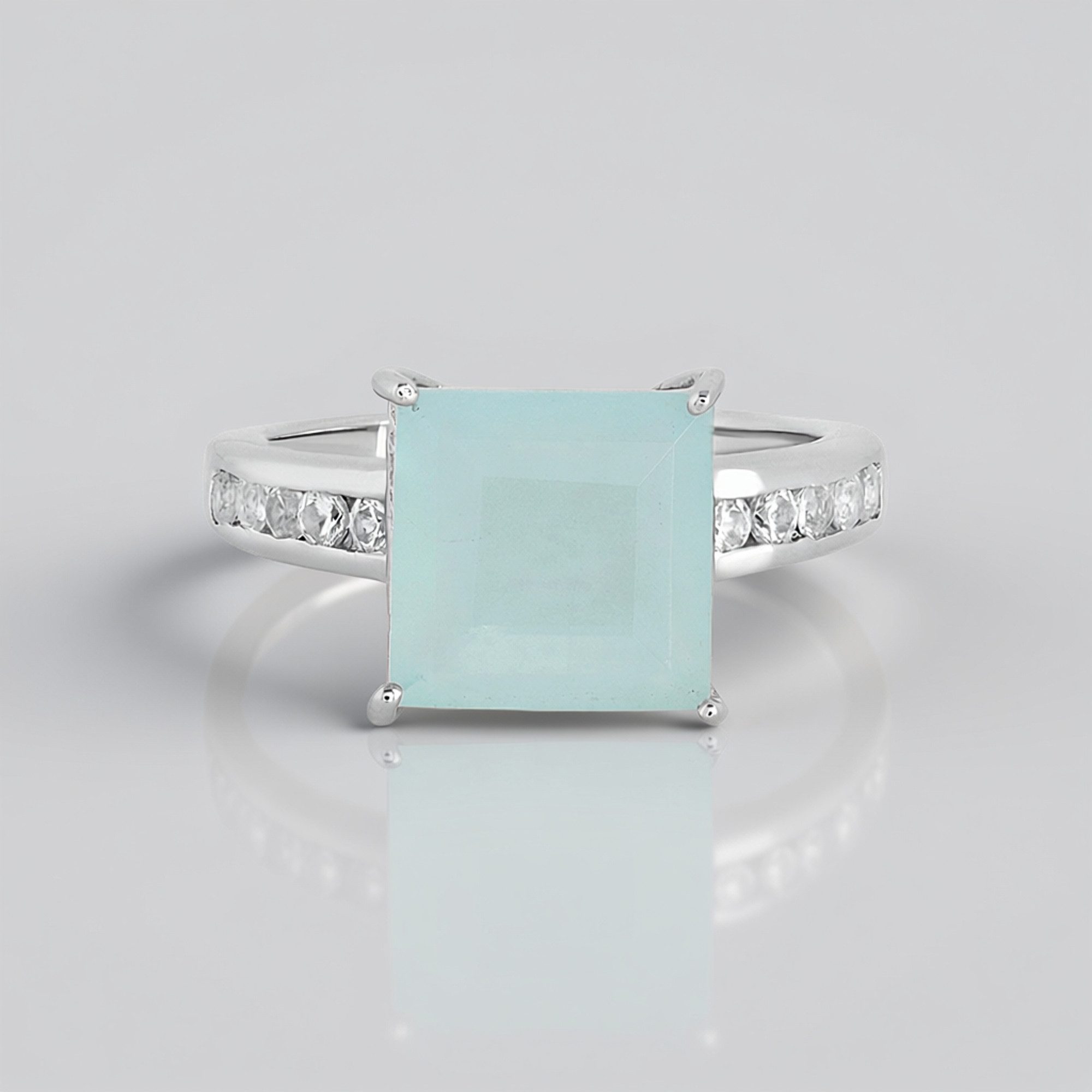 Cavill Silberring Paraiba-Opal Silberring 3,11 ct Zirkone 0,48 ct, platinis günstig online kaufen