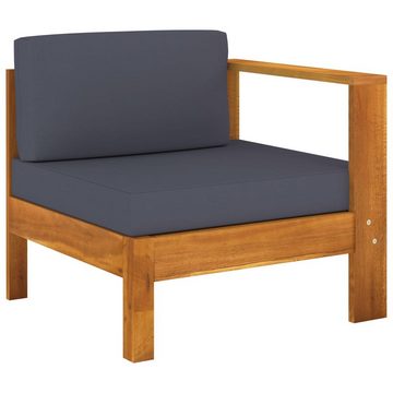 vidaXL Garten-Essgruppe 8-tlg Garten Lounge Set mit Dunkelgrauen Auflagen Akazienholz Holz Sit