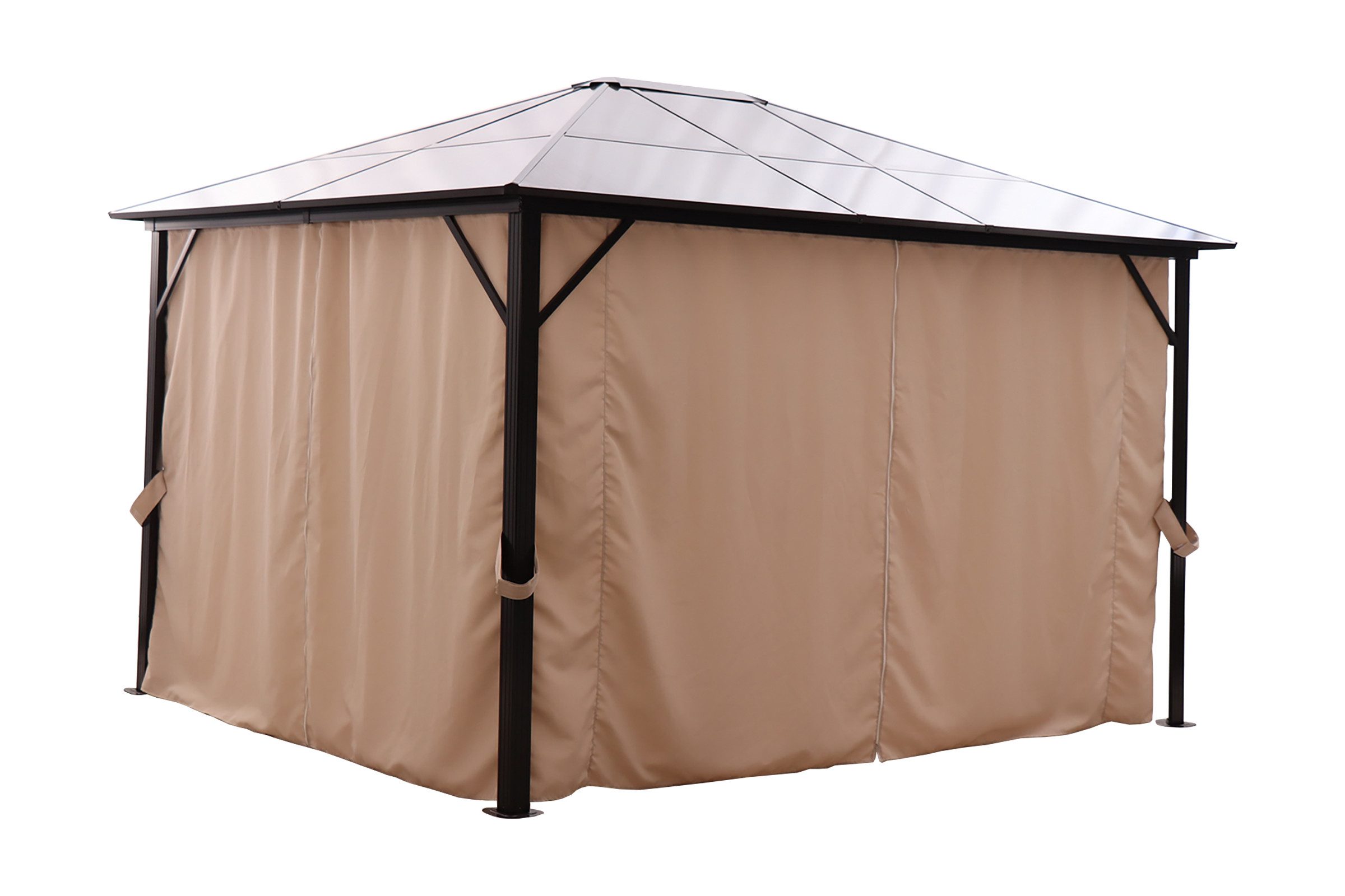 KONIFERA Aruba Pavilion, with 4 side panels, WxL: 3x4m, robust aluminum frame with PC roof