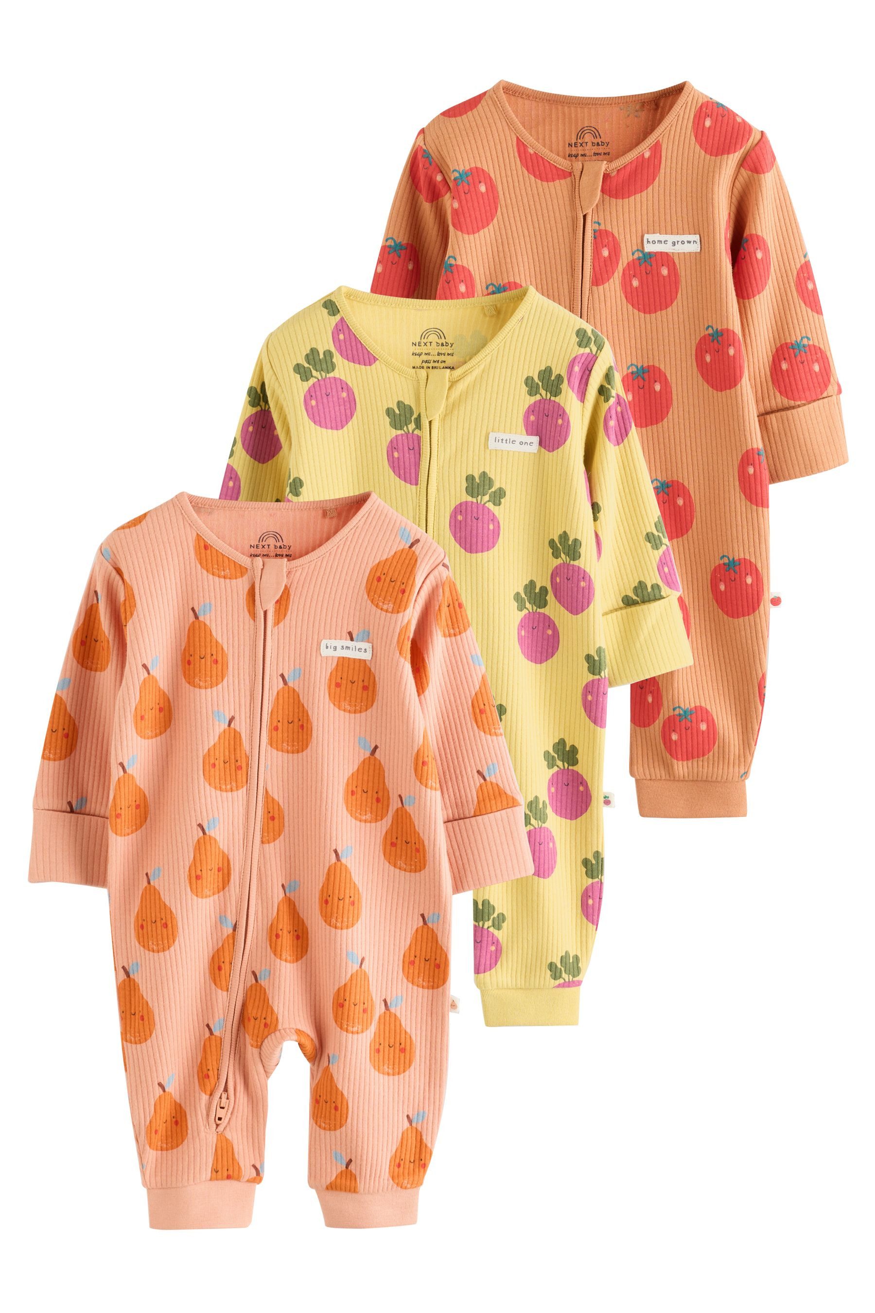 Next Schlafoverall Babyschlafanzüge mit Zweiwege-RV, 3er-Pack (3-tlg)