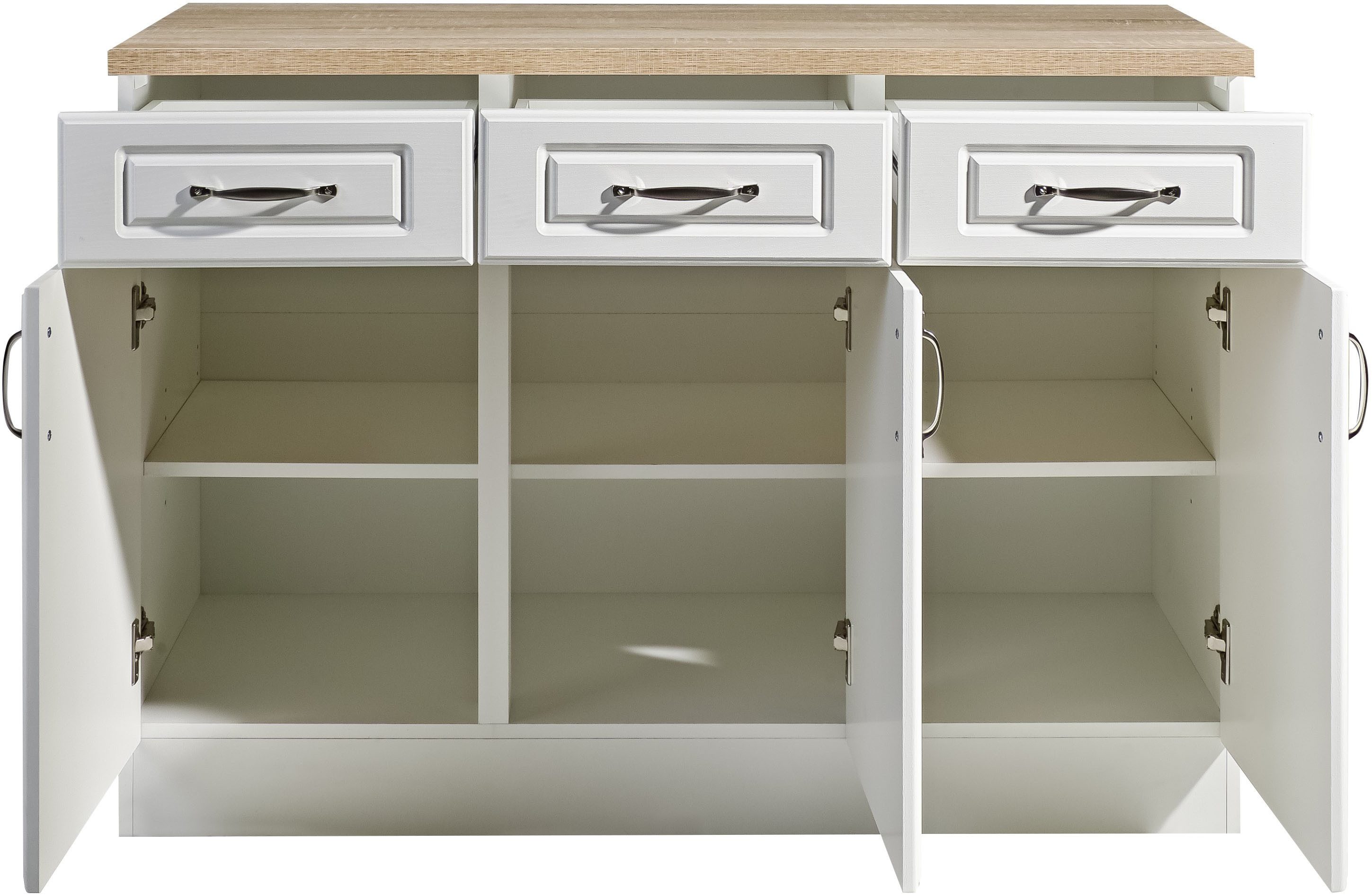 wiho Küchen Unterschrank Linz 120 cm breit, in Landhaus-Optik – Bild 3 von 4