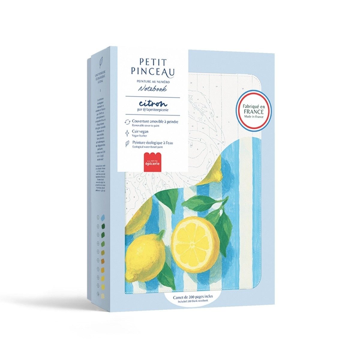 La Petite Epicerie Malen nach Zahlen Notizbuch A5 mit DIY-Einband & Zubehör mit 200 Seiten