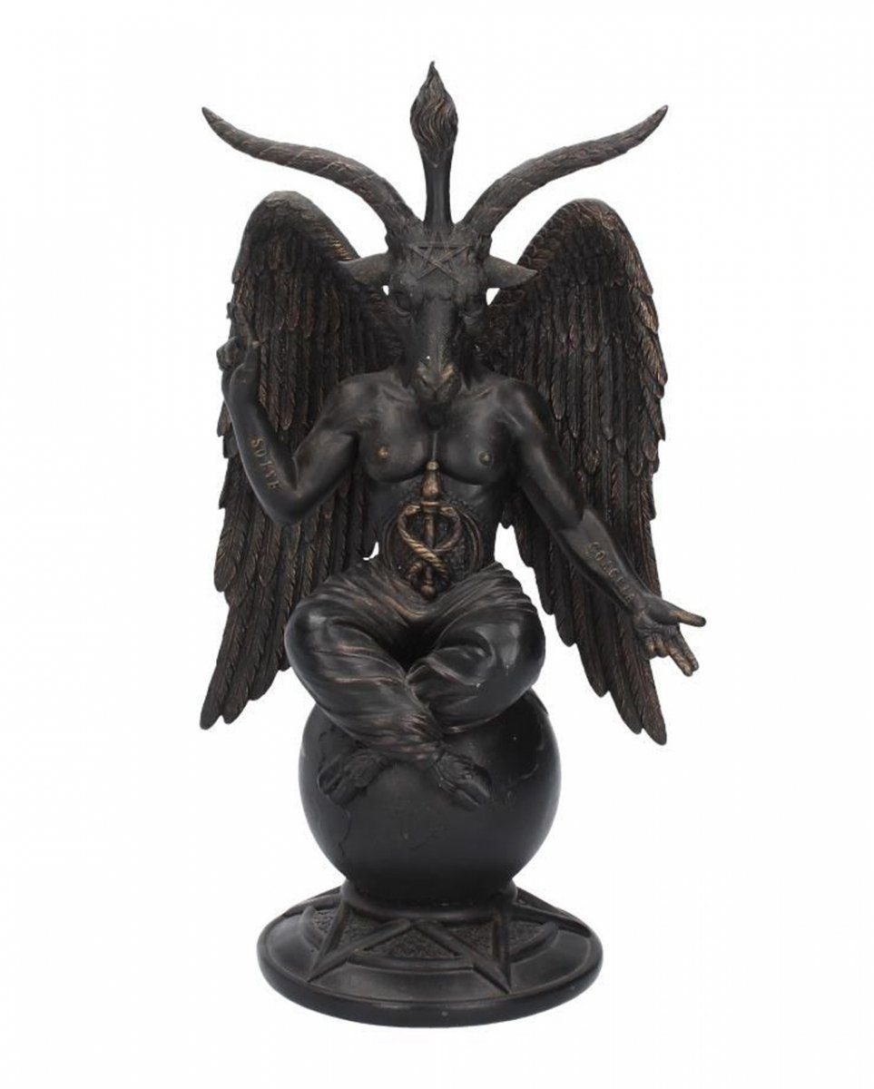 Dekofigur Antik Look Baphomet Figur mit Flügel & Ziegenkopf