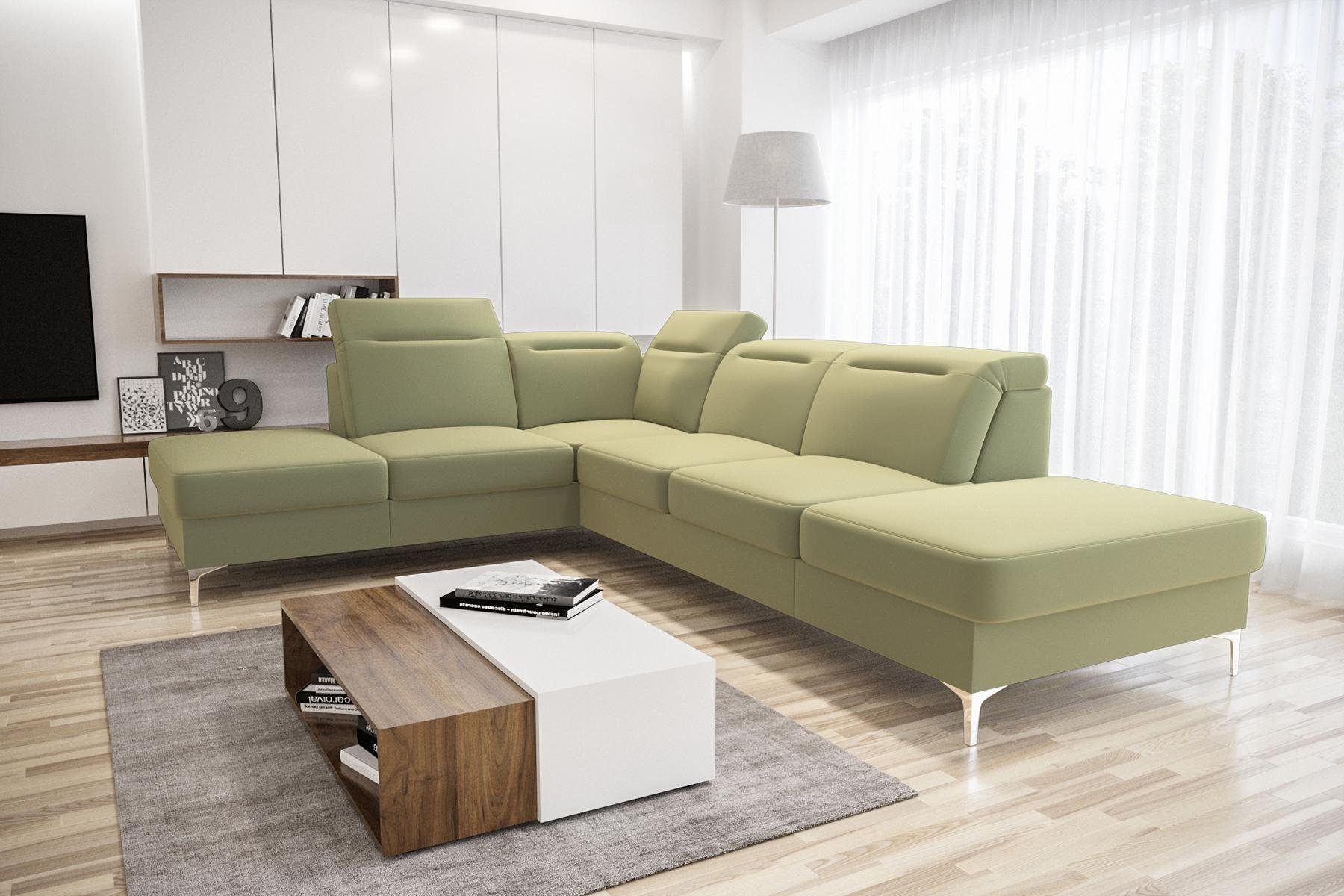 JVmoebel Ecksofa Moderne Sofas Stoffsofa Couch Wohnlandschaft Sofa Ecke Design, Made in Europe Beige