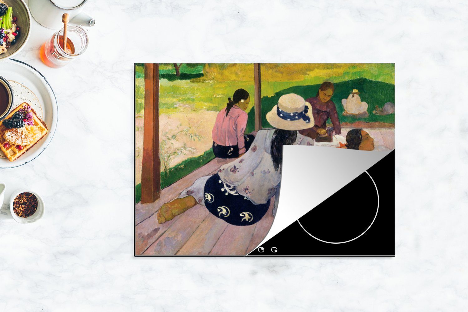 nutzbar, - Siesta (1 MuchoWow Ceranfeldabdeckung Arbeitsfläche Gauguin, Herdblende-/Abdeckplatte Mobile tlg), cm, Paul Vinyl, 70x52