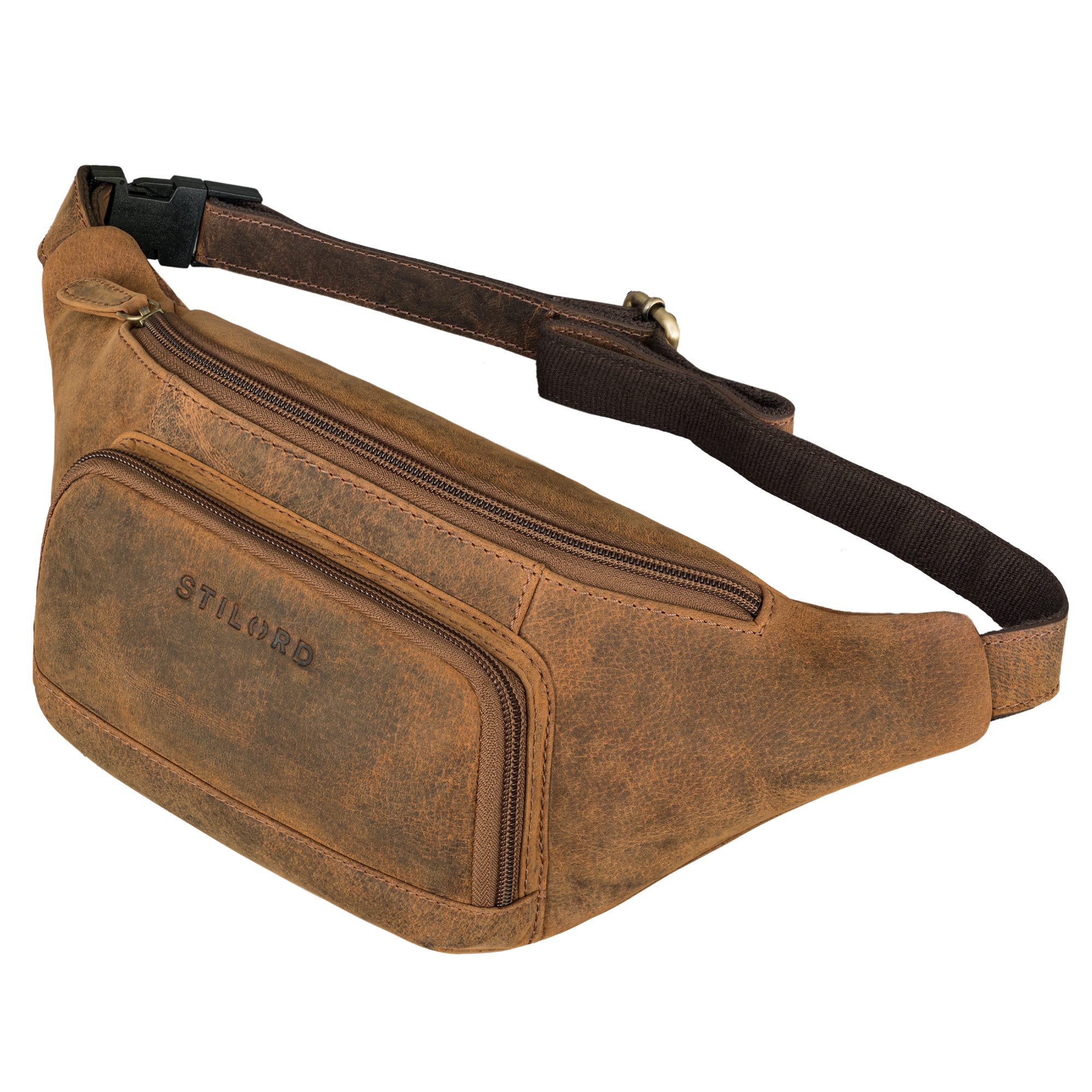 STILORD Bauchtasche "Raven" Stylishe Männer Bauchtasche Damen Leder Gürteltasche Groß
