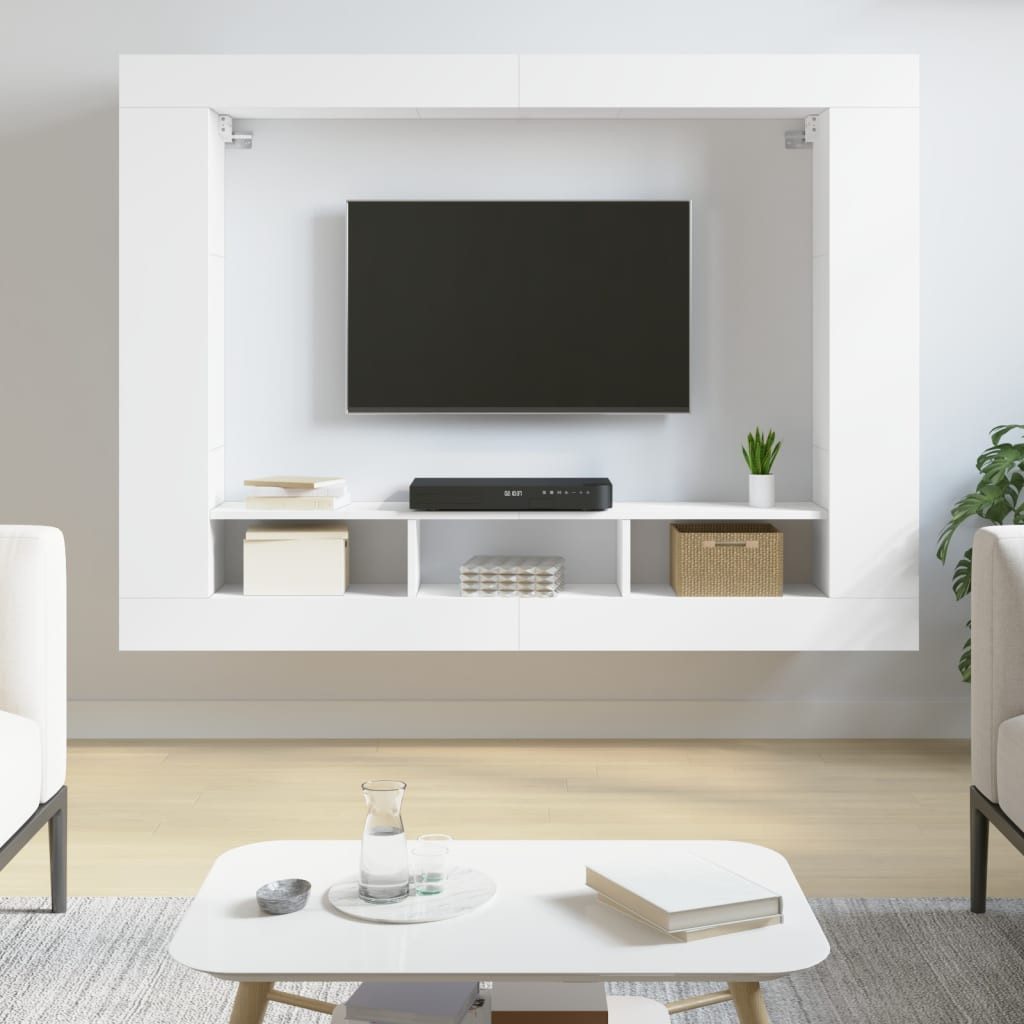 vidaXL TV-Wand TV-Schrank Weiß 152x22x113 cm Holzwerkstoff, (1-St)