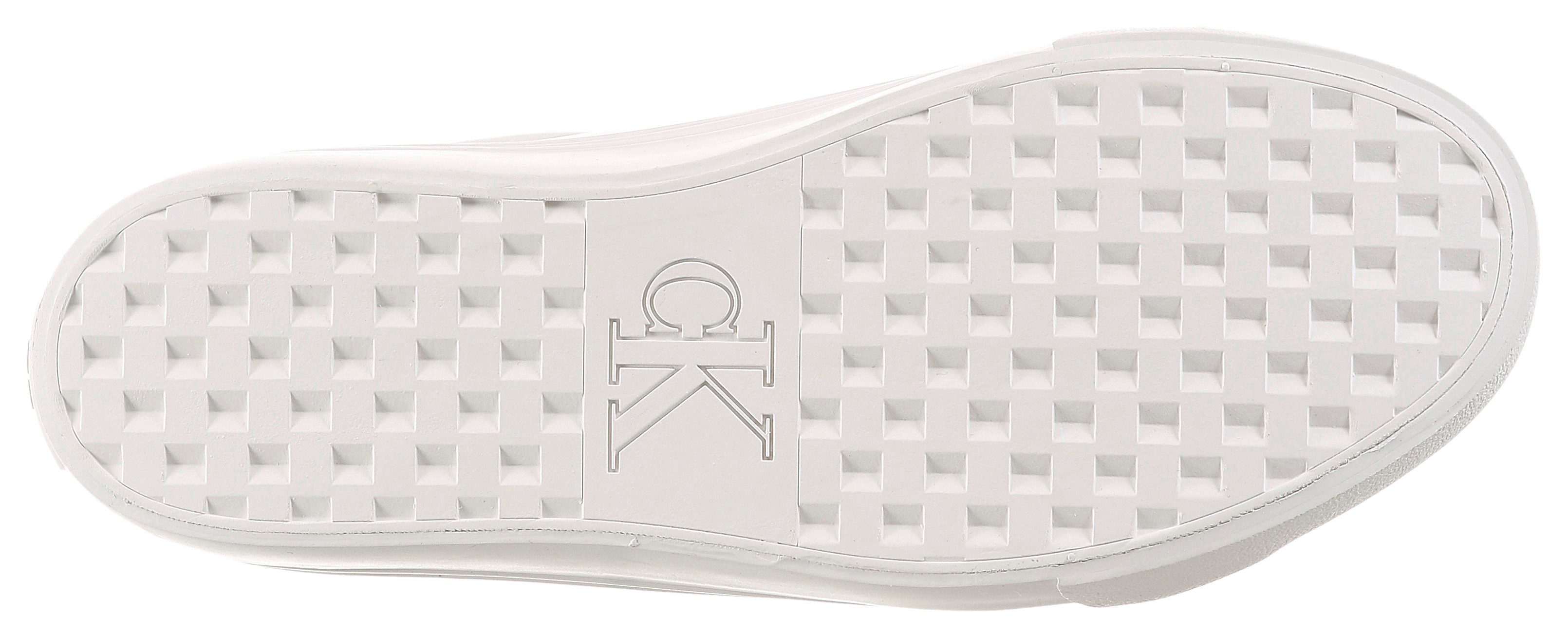 Calvin Klein VULC FLATFORM LACEUP LOW LTH Plateausneaker Schnürschuh, Halbschuh, Freizeitschuh mit seitlichem Logoschriftzug