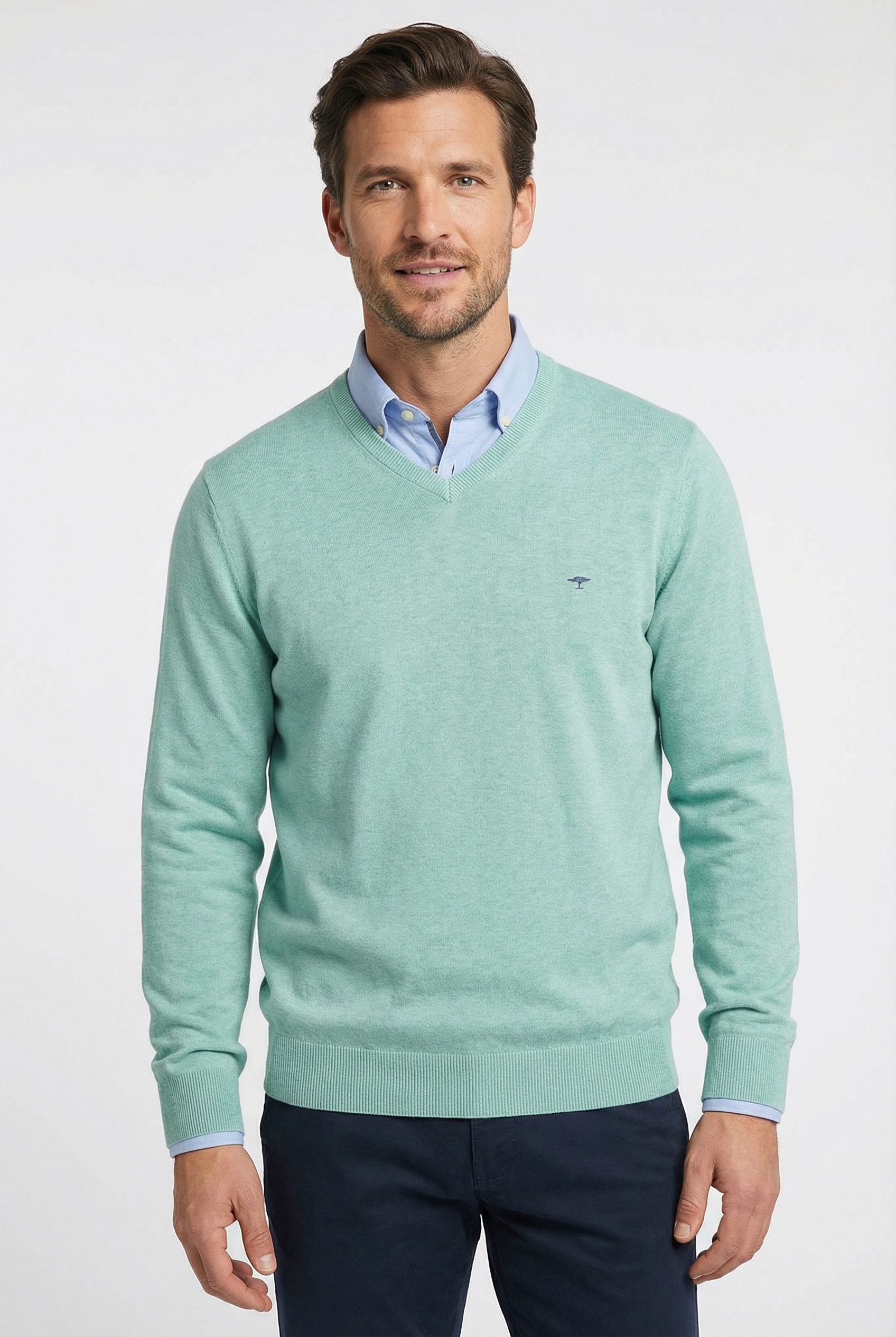 FYNCH-HATTON Strickpullover aus reiner Baumwolle, mit Rundhalsausschnitt, m günstig online kaufen