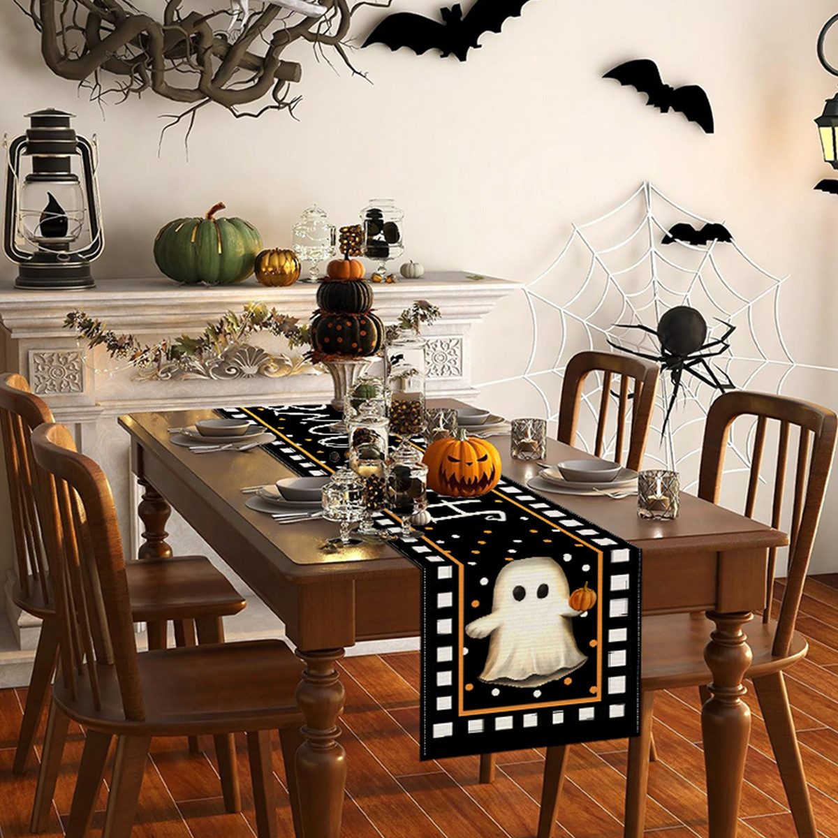 LAPAPRO Tischläufer Halloween Tischläufer Leinen mit günstig online kaufen