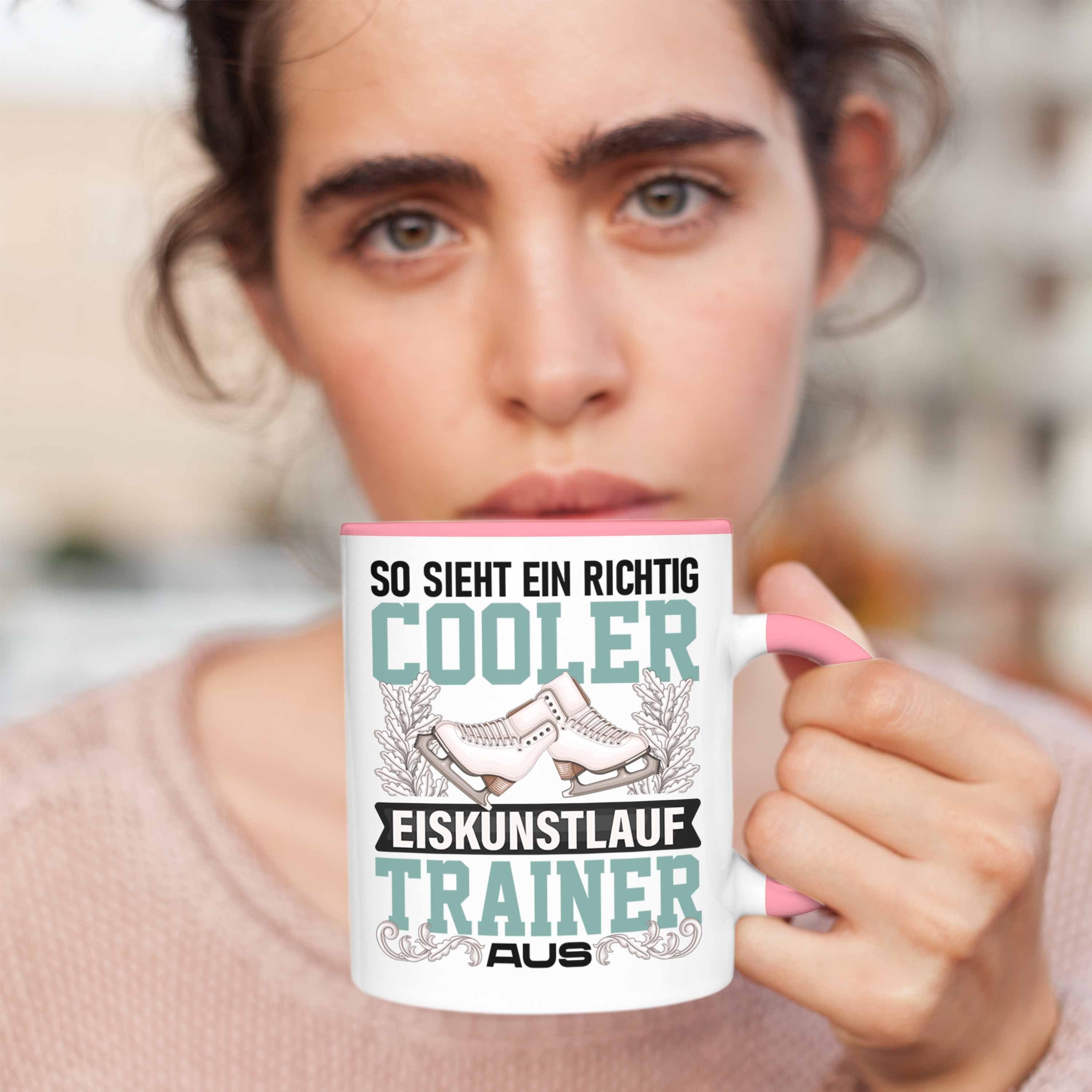 Tasse Geschenkidee Rosa Eiskunstlauf Geschenk Eiskunstläufer Traine Trendation Tasse Trainer