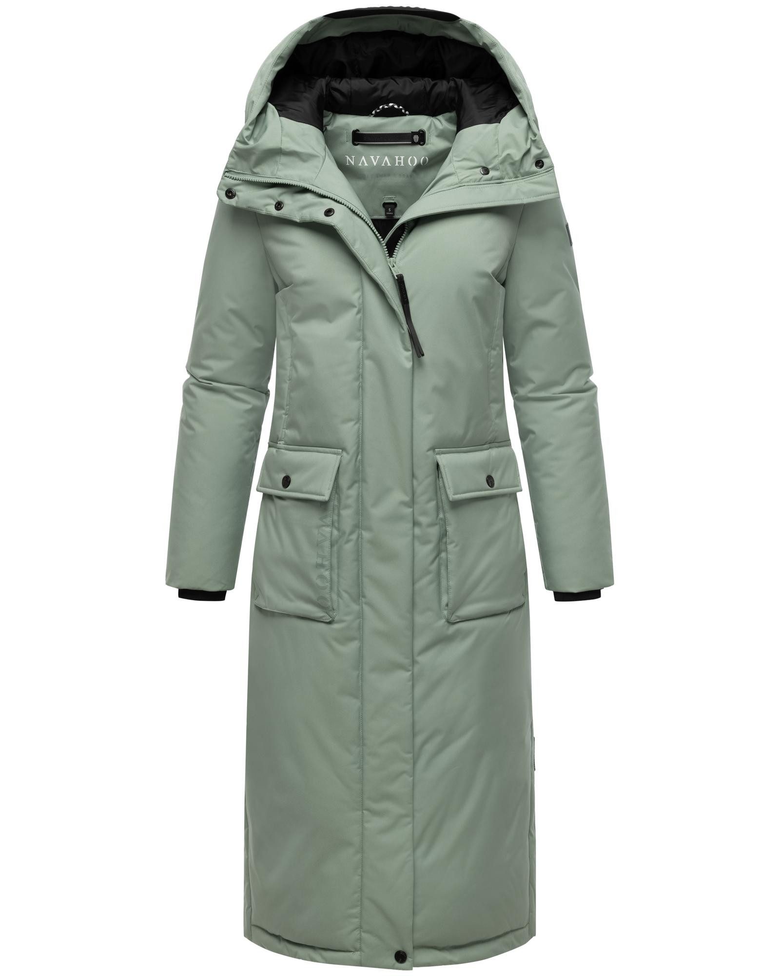 Navahoo Wintermantel Wolkenfrost XIV Extralanger Damen Mantel mit Kapuze
