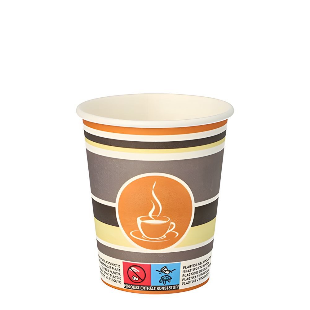 PAPSTAR Einwegbecher Trinkbecher, Pappe To Go 0,2 l Ø 8 cm, 9,2 cm Coffee Rings 1000 Stk, Pappe, beschichtet